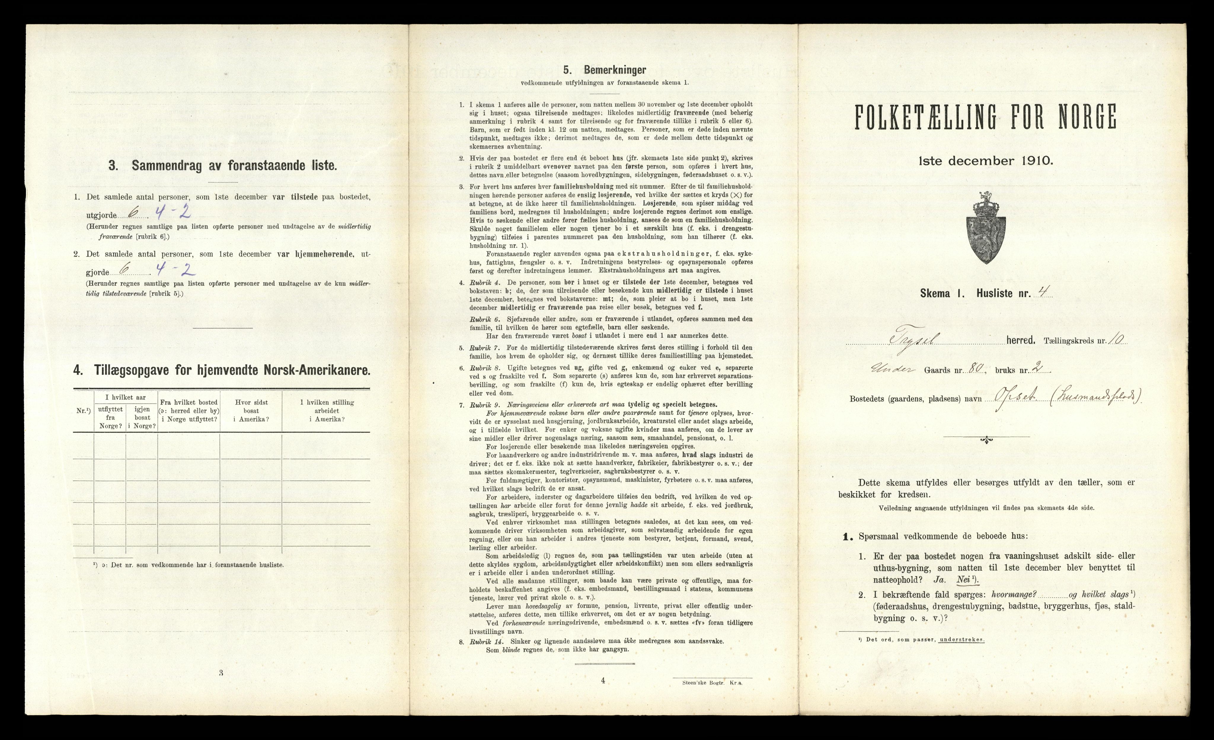 RA, 1910 census for Trysil, 1910, p. 1201