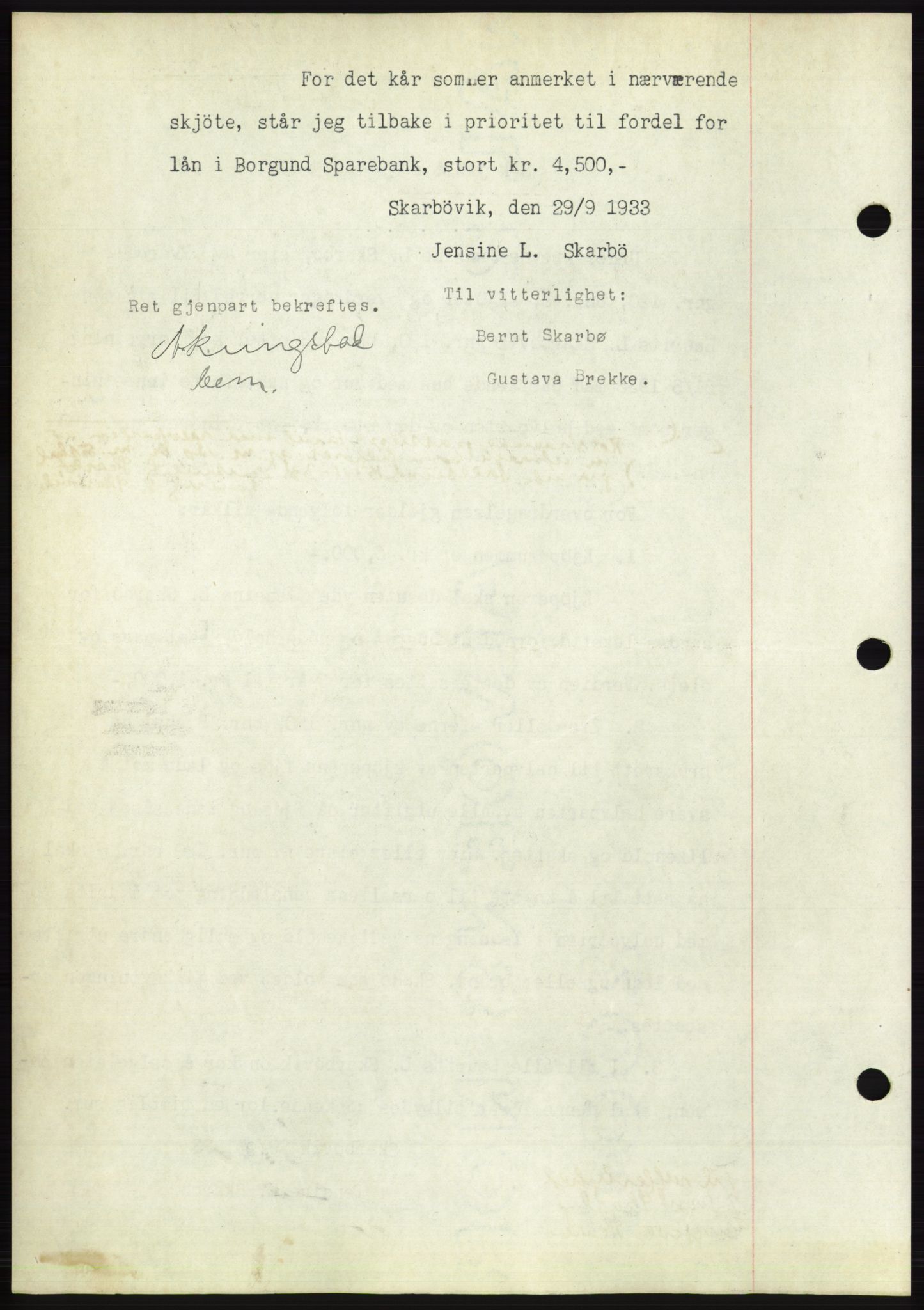 Ålesund byfogd, AV/SAT-A-4384: Mortgage book no. 31, 1933-1934, Deed date: 06.10.1933