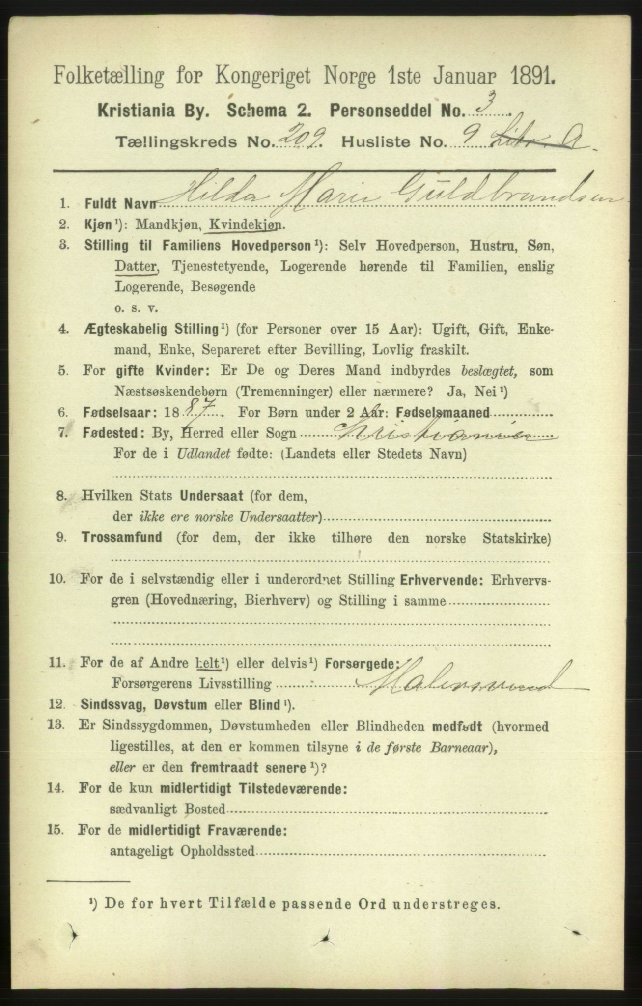 RA, 1891 census for 0301 Kristiania, 1891, p. 125291