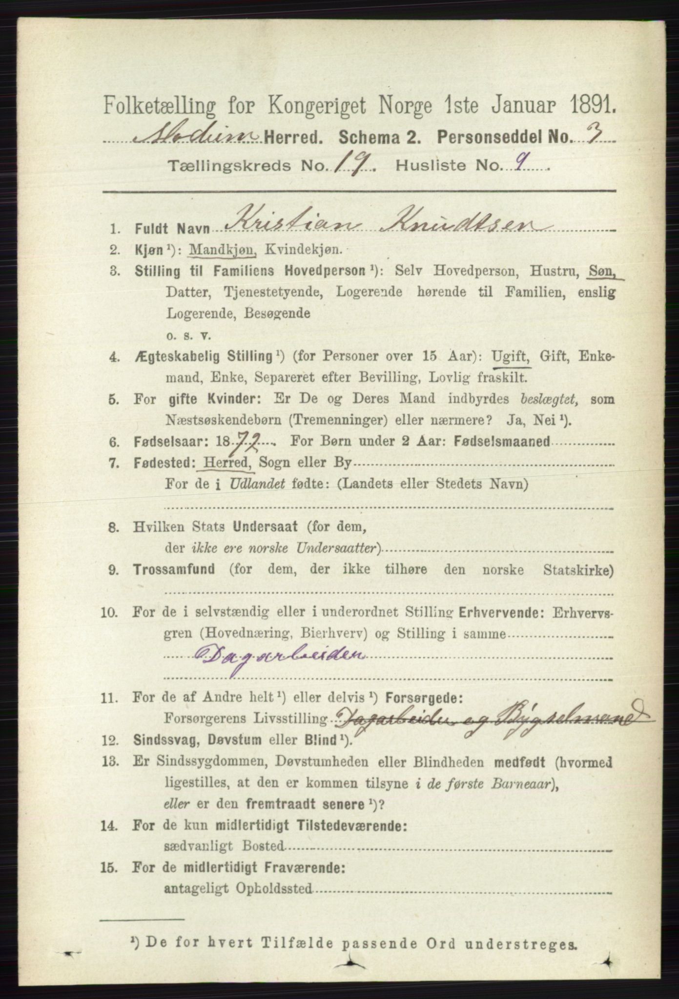 RA, 1891 census for 0623 Modum, 1891, p. 7650