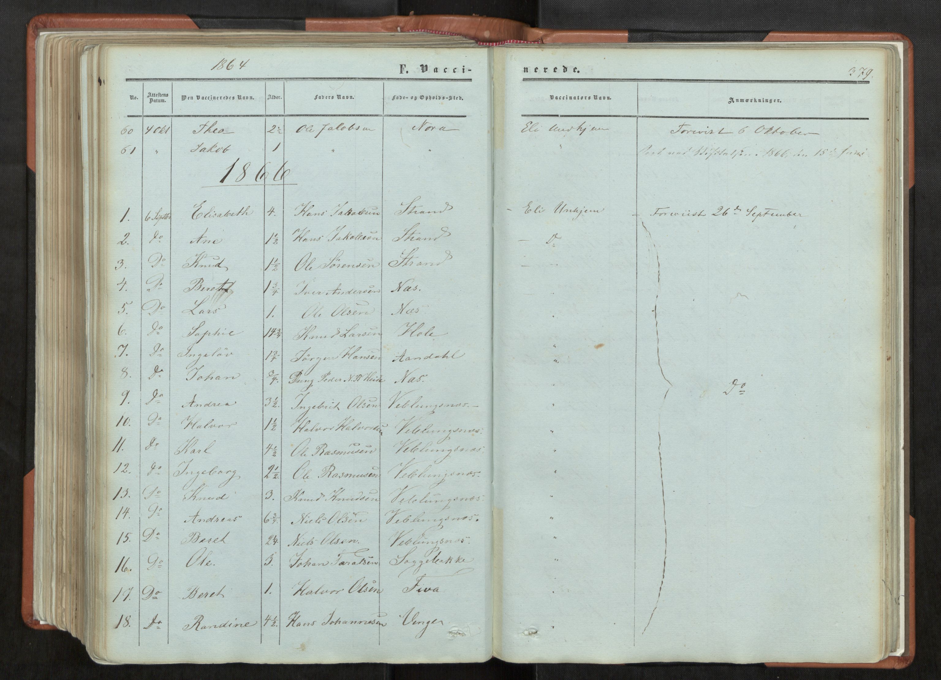 Ministerialprotokoller, klokkerbøker og fødselsregistre - Møre og Romsdal, AV/SAT-A-1454/544/L0572: Parish register (official) no. 544A05, 1854-1886, p. 379