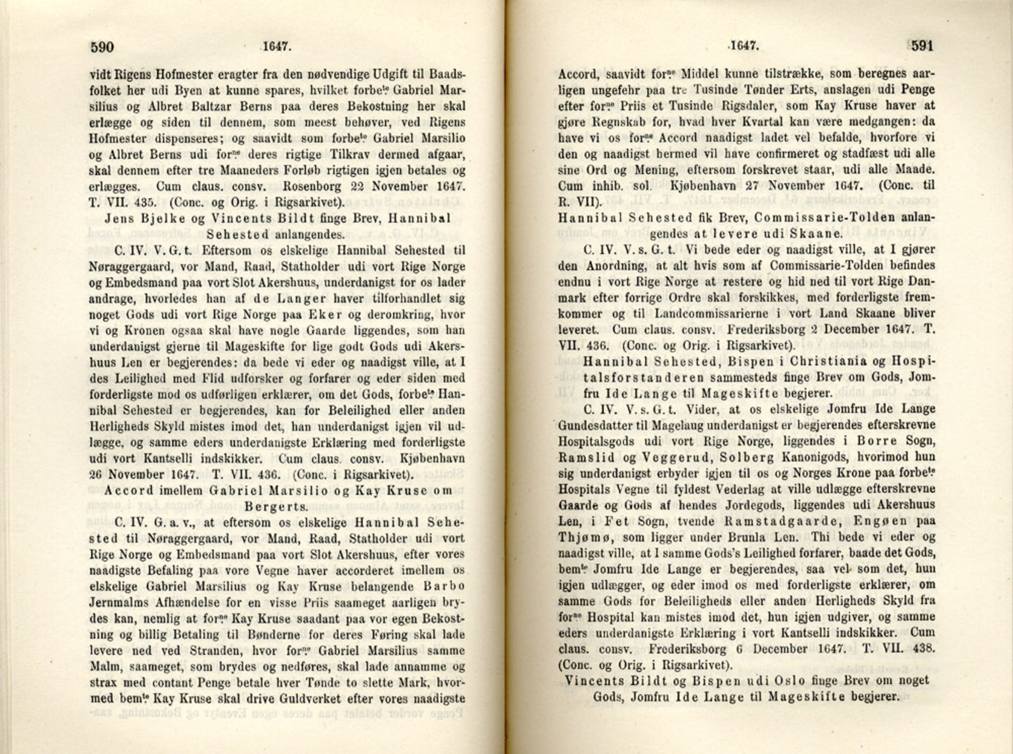 Publikasjoner utgitt av Det Norske Historiske Kildeskriftfond, PUBL/-/-/-: Norske Rigs-Registranter, bind 8, 1641-1648, p. 590-591