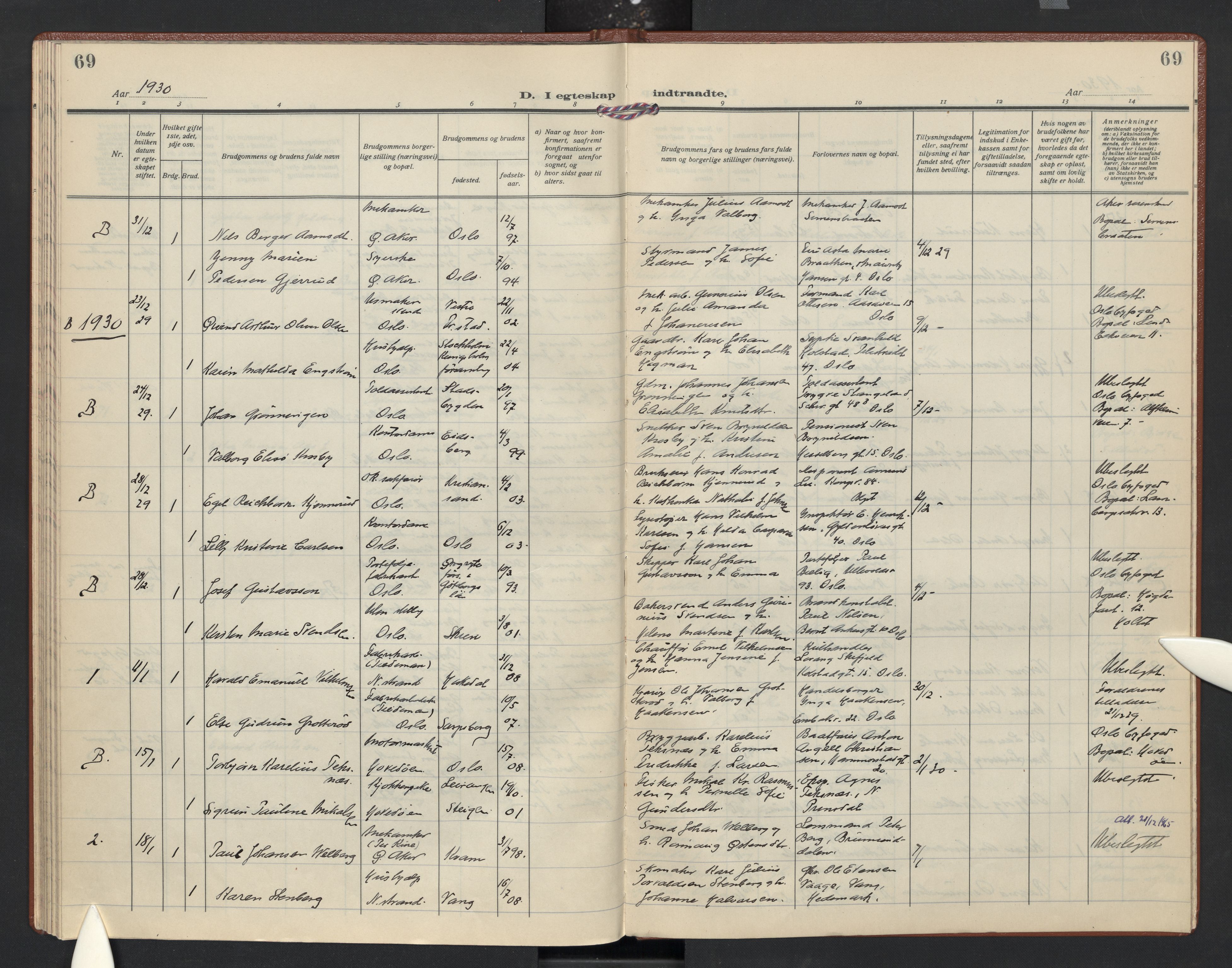 Nordstrand prestekontor Kirkebøker, AV/SAO-A-10362a/F/Fa/L0004: Parish register (official) no. 4, 1924-1930, p. 69