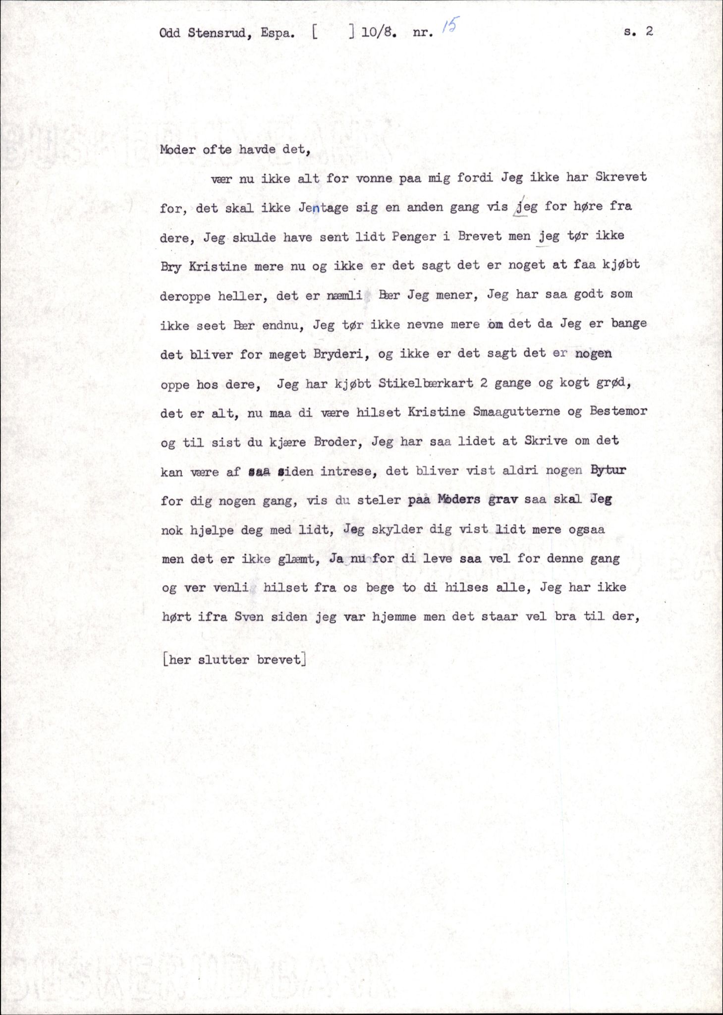 Samlinger til kildeutgivelse, Amerikabrevene, AV/RA-EA-4057/F/L0009: Innlån fra Hedmark: Statsarkivet i Hamar - Wærenskjold, 1838-1914, p. 101