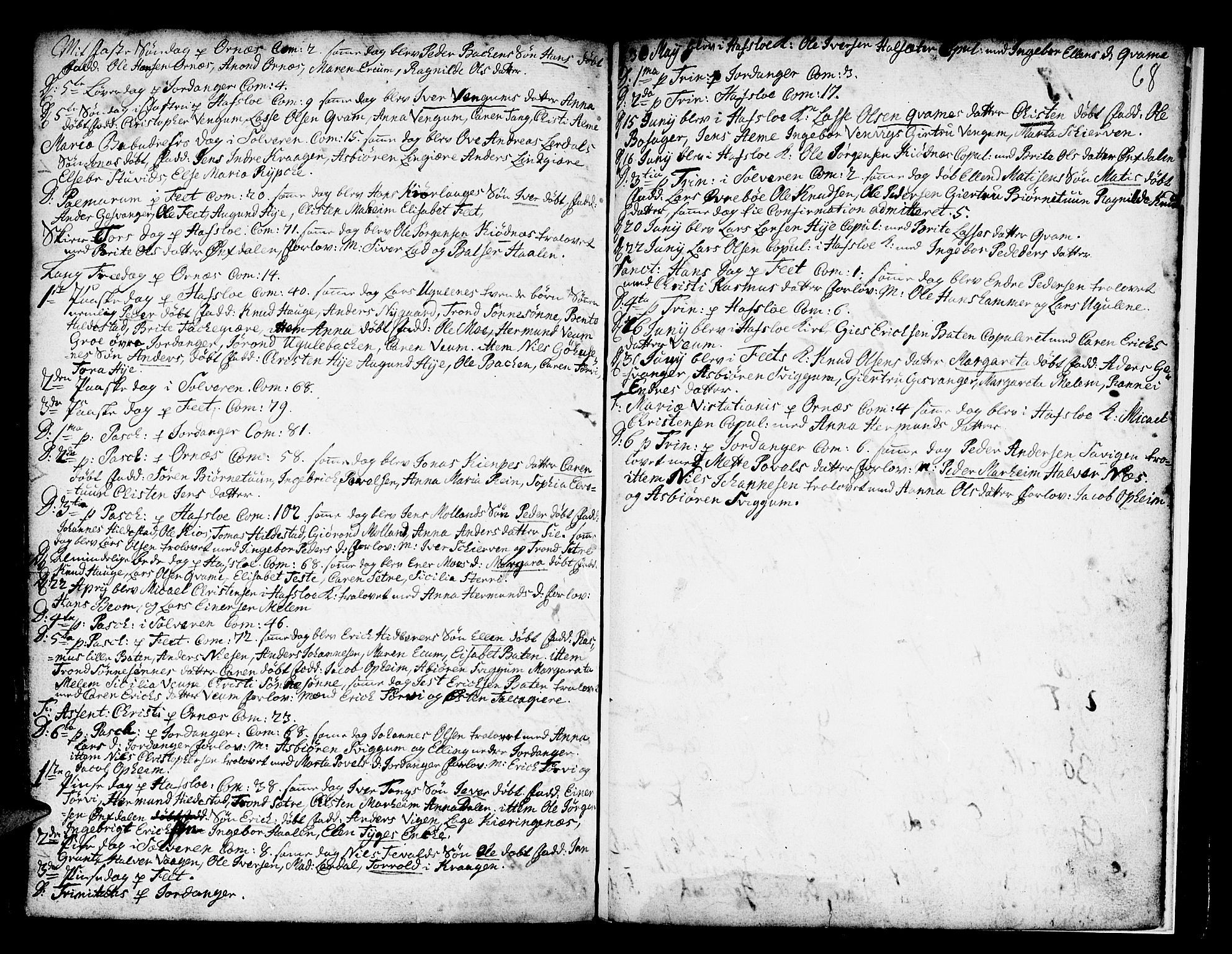 Hafslo sokneprestembete, AV/SAB-A-80301/H/Haa/Haaa/L0001: Parish register (official) no. A 1, 1717-1755, p. 68