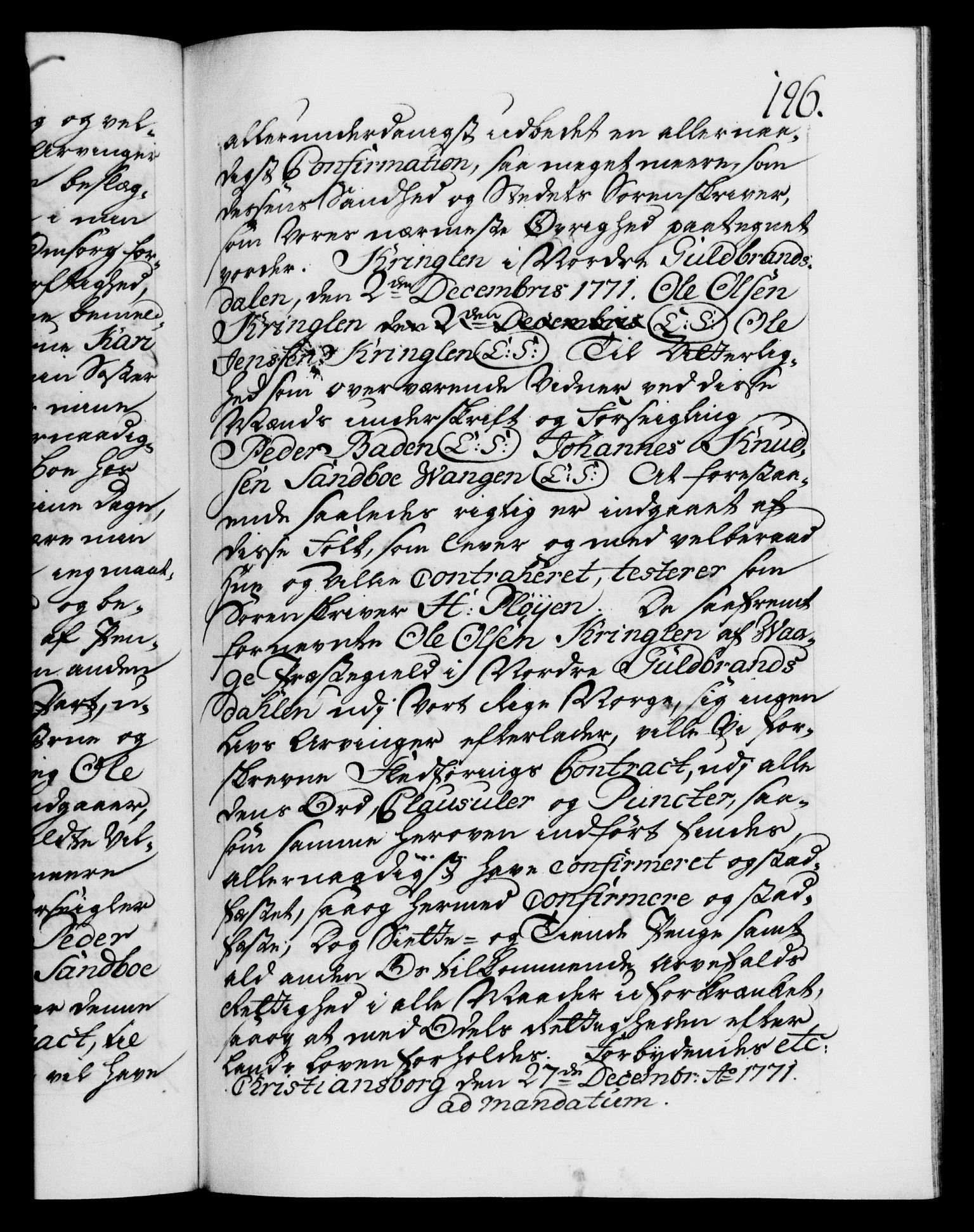 Danske Kanselli 1572-1799, AV/RA-EA-3023/F/Fc/Fca/Fcaa/L0045: Norske registre "Norske eller 3. dept.s åpne brev, 1771-1773, p. 196a
