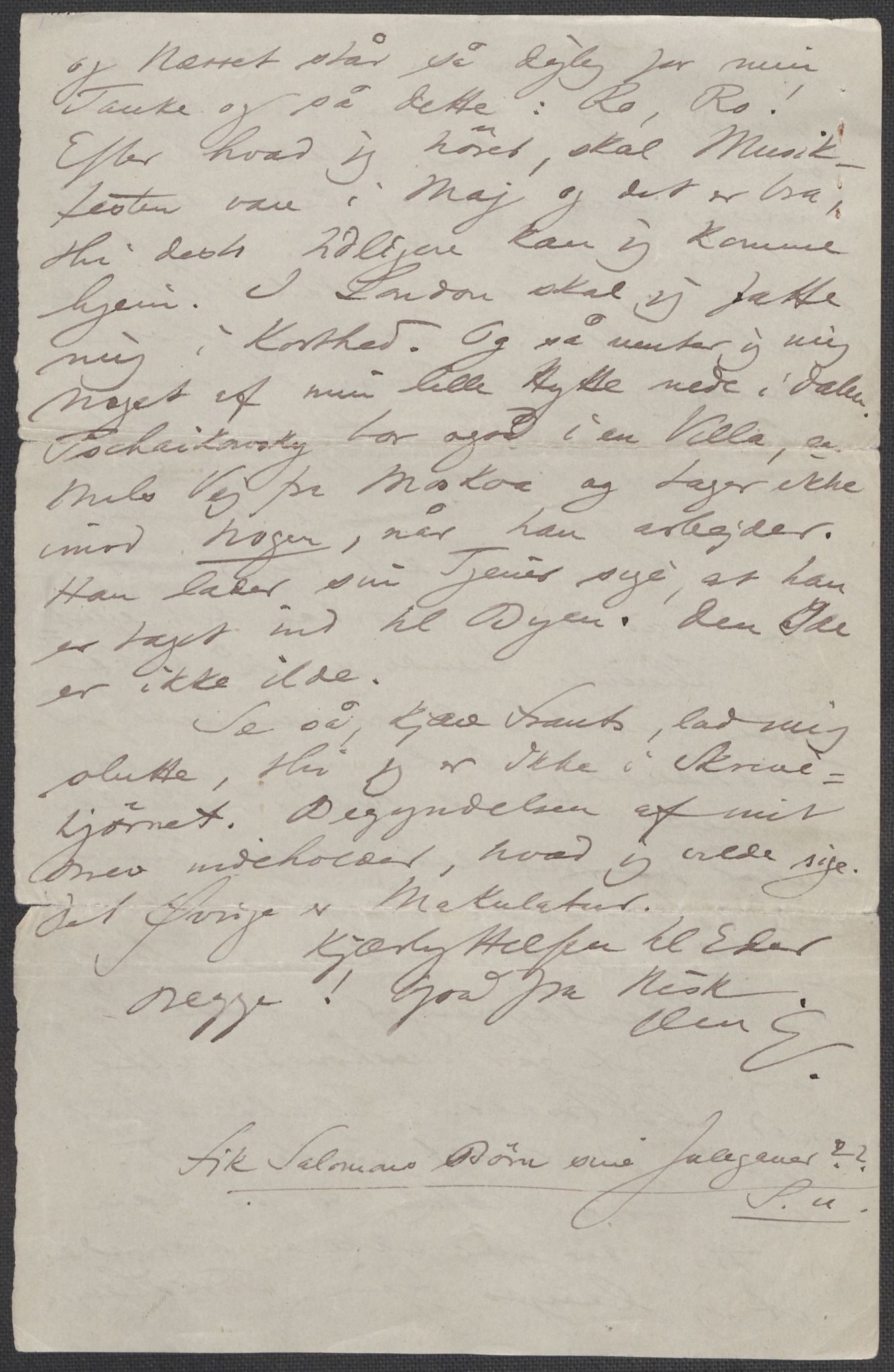 Beyer, Frants, AV/RA-PA-0132/F/L0001: Brev fra Edvard Grieg til Frantz Beyer og "En del optegnelser som kan tjene til kommentar til brevene" av Marie Beyer, 1872-1907, p. 261