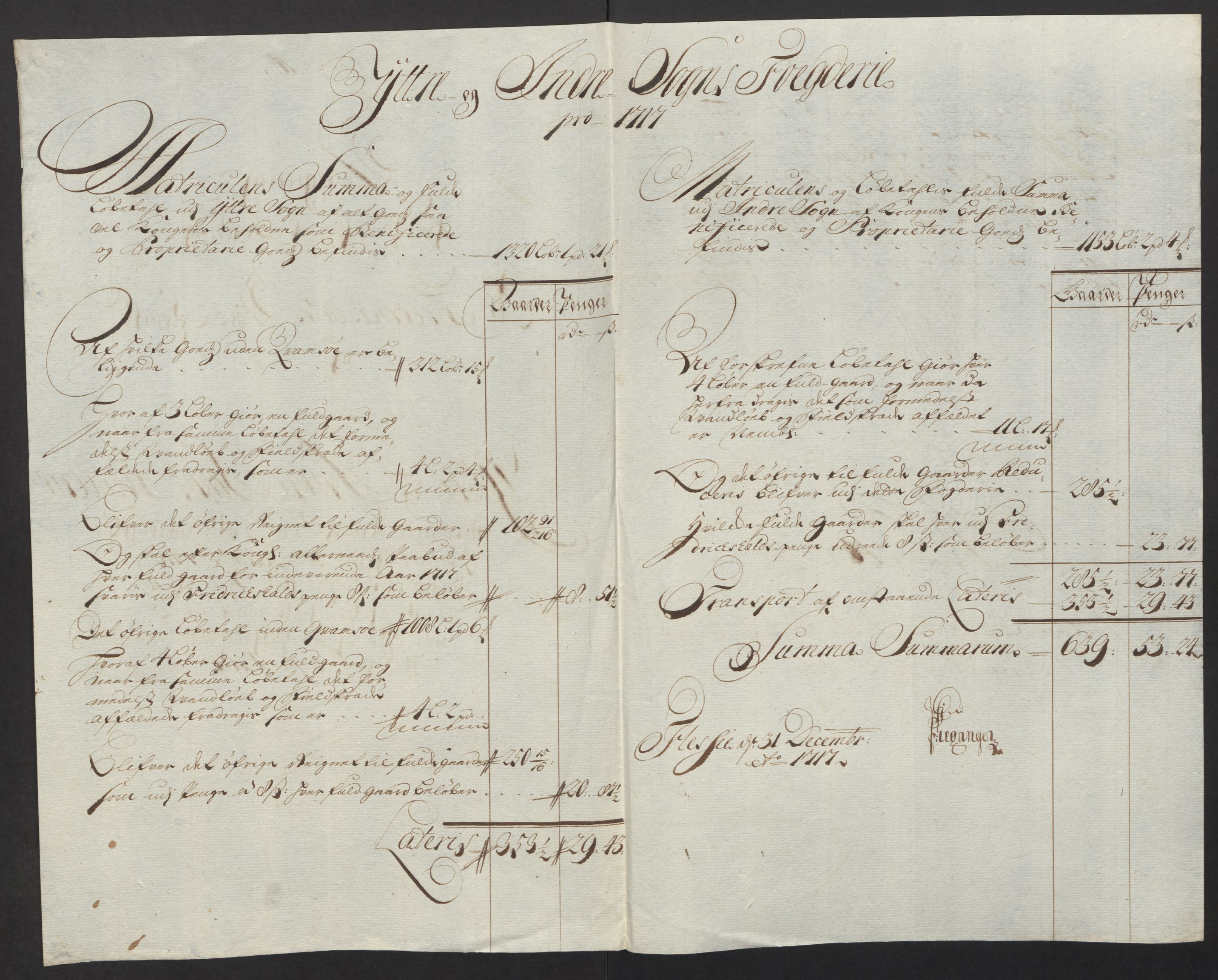 Rentekammeret inntil 1814, Reviderte regnskaper, Fogderegnskap, AV/RA-EA-4092/R52/L3321: Fogderegnskap Sogn, 1717-1718, p. 72