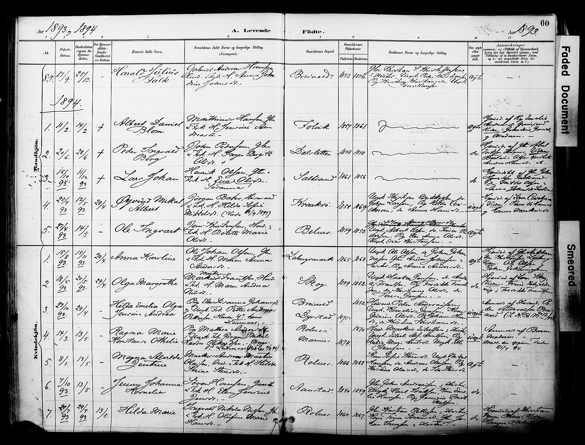 Ibestad sokneprestembete, AV/SATØ-S-0077/H/Ha/Haa/L0012kirke: Parish register (official) no. 12, 1890-1900, p. 60