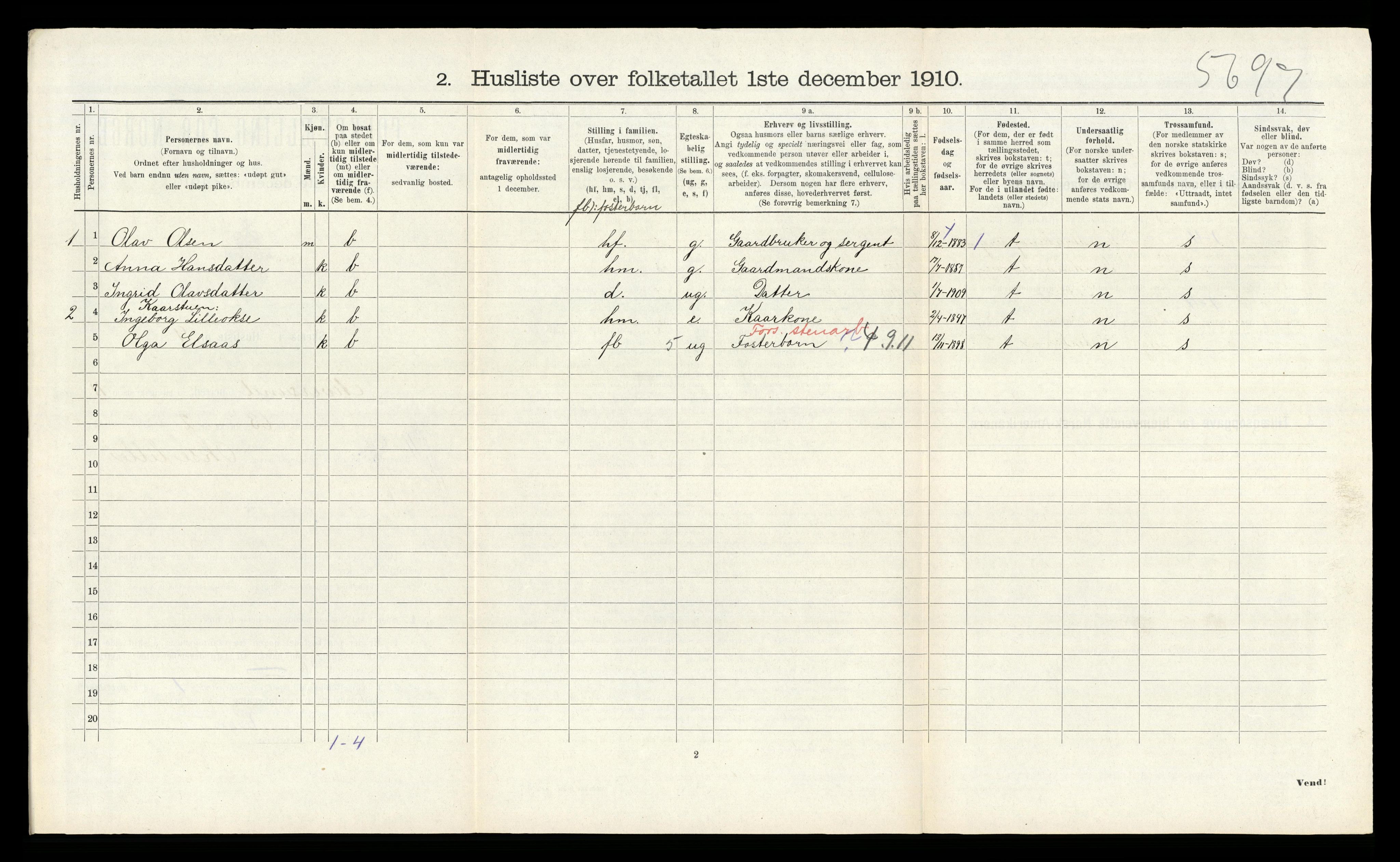RA, 1910 census for Alversund, 1910, p. 843
