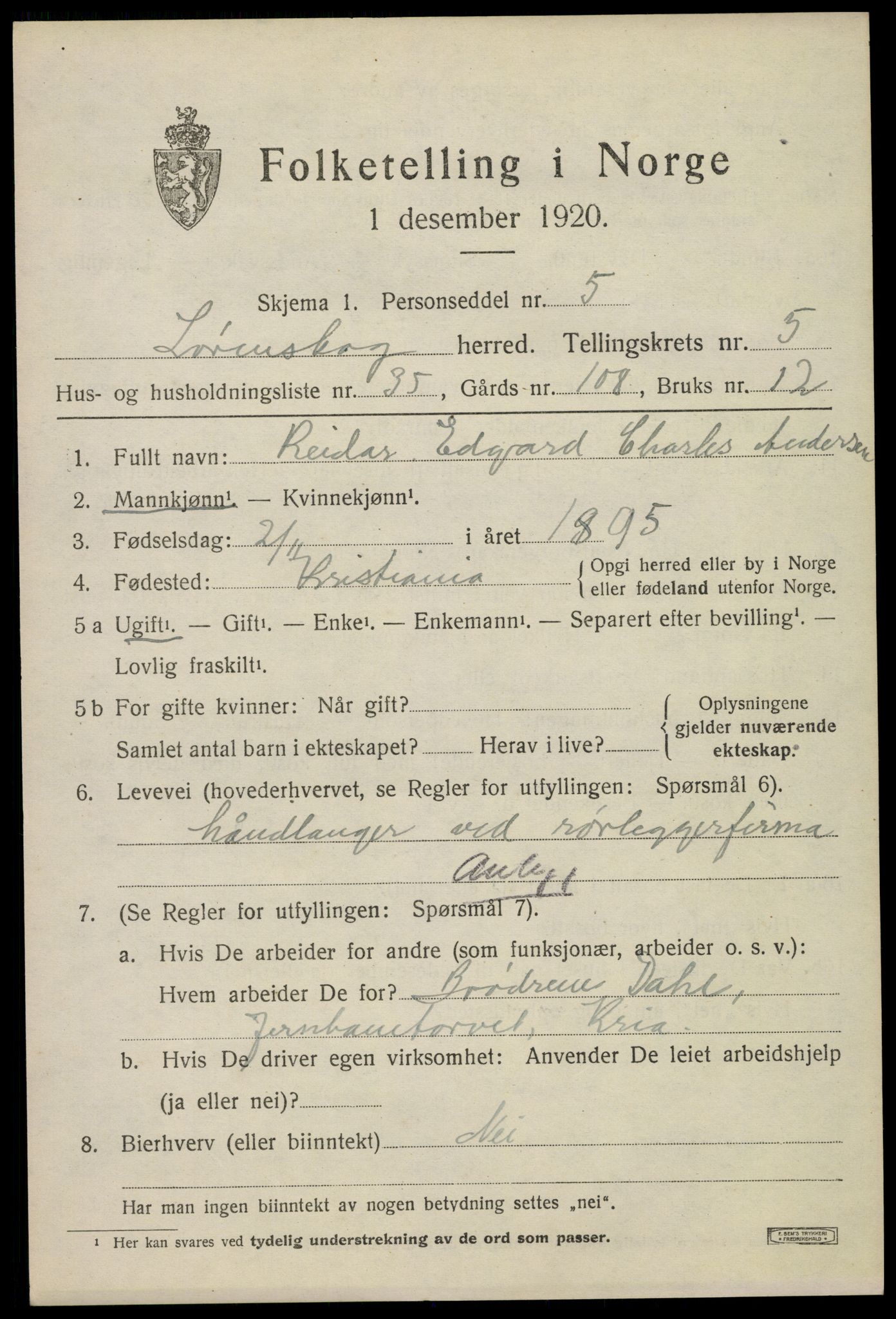 SAO, 1920 census for Lørenskog, 1920, p. 4677