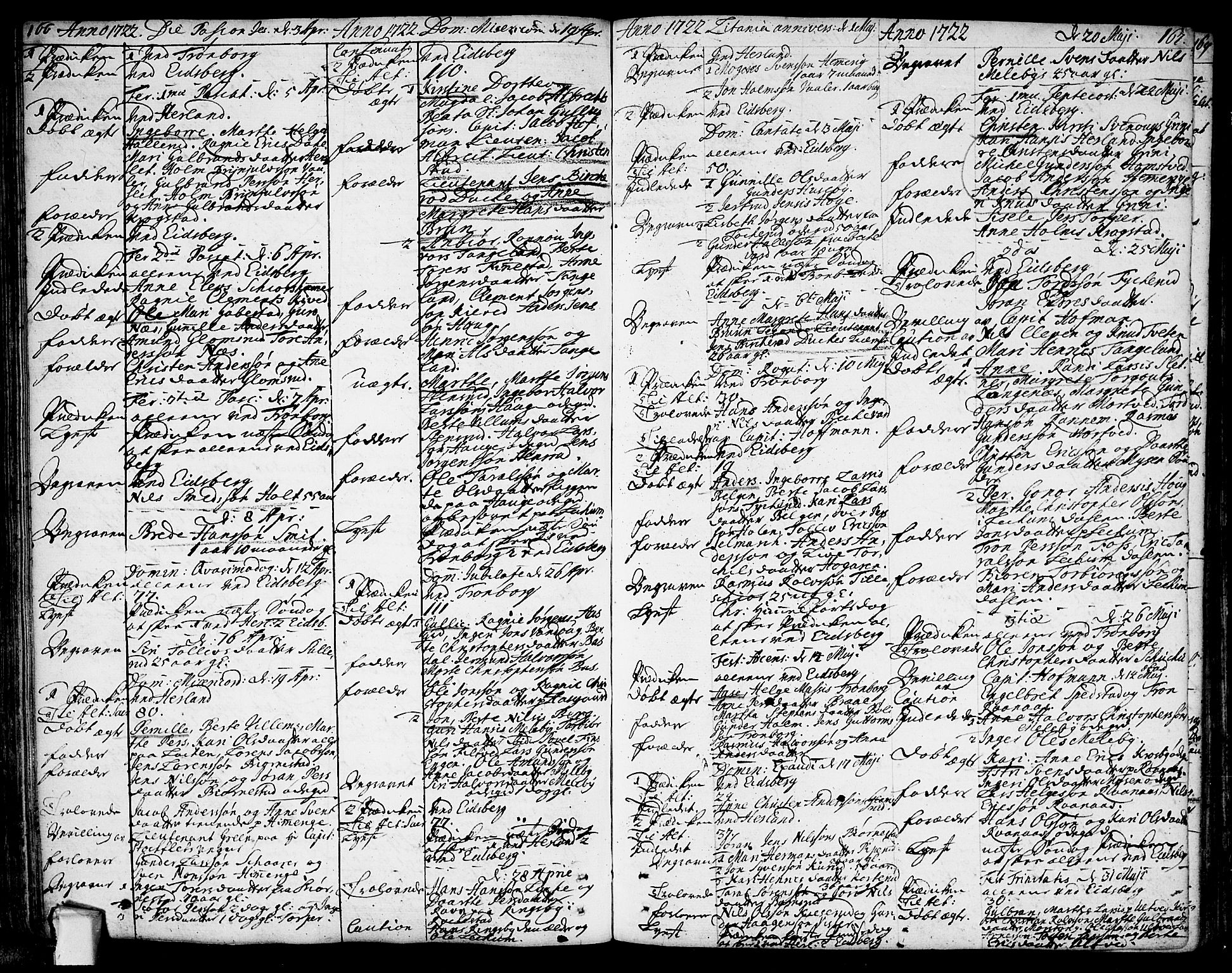 Eidsberg prestekontor Kirkebøker, SAO/A-10905/F/Fa/L0001: Parish register (official) no. I 1, 1710-1730, p. 166-167