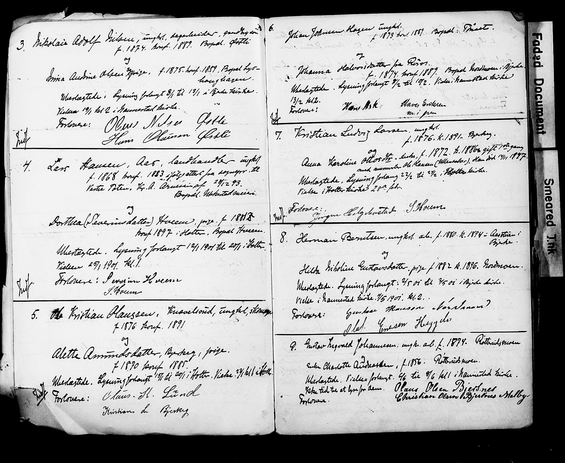 Nannestad prestekontor Kirkebøker, AV/SAO-A-10414a/H/Ha/L0002: Banns register no. I 2, 1898-1922