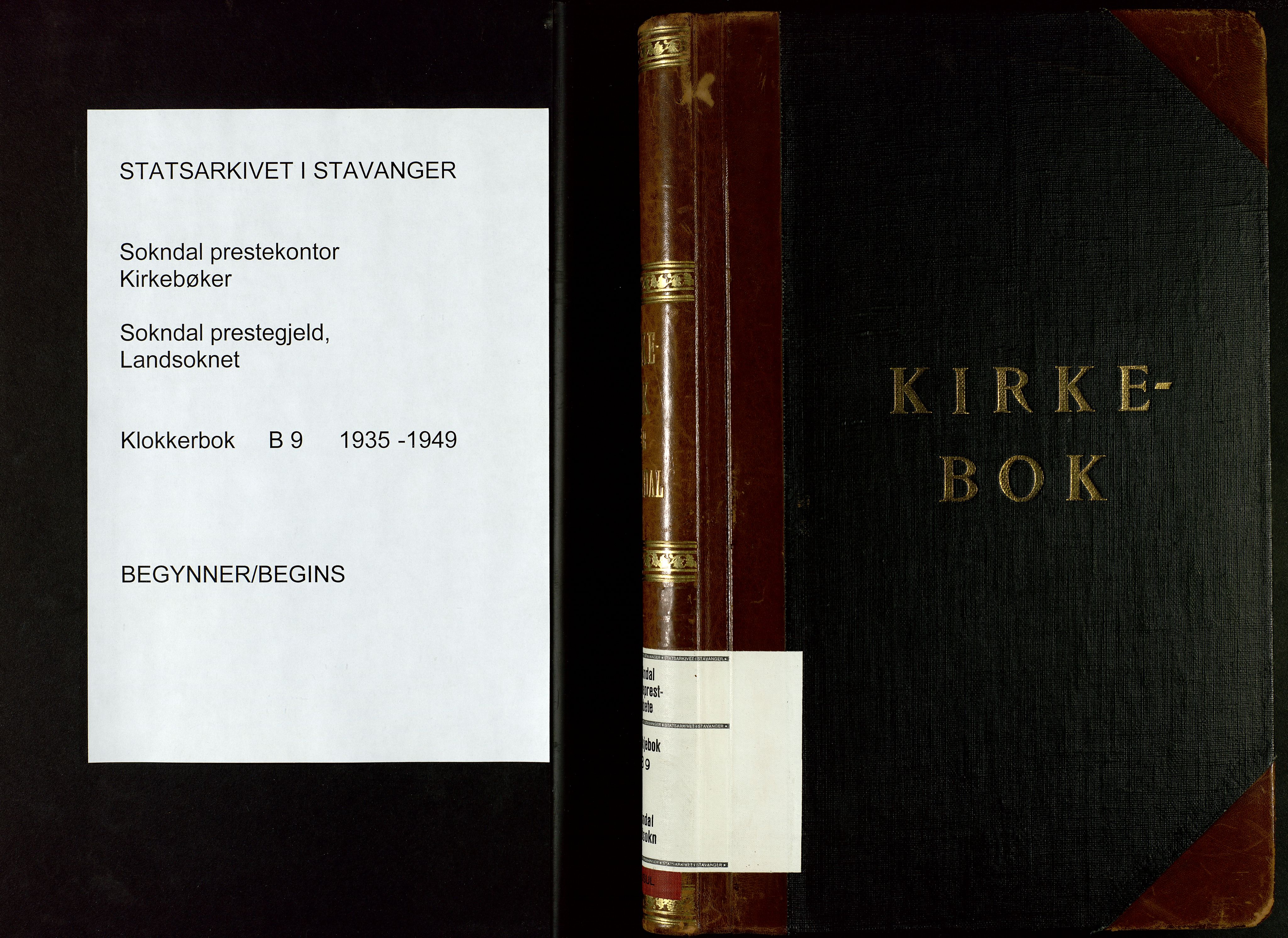 Sokndal sokneprestkontor, SAST/A-101808: Parish register (copy) no. B 9, 1935-1949