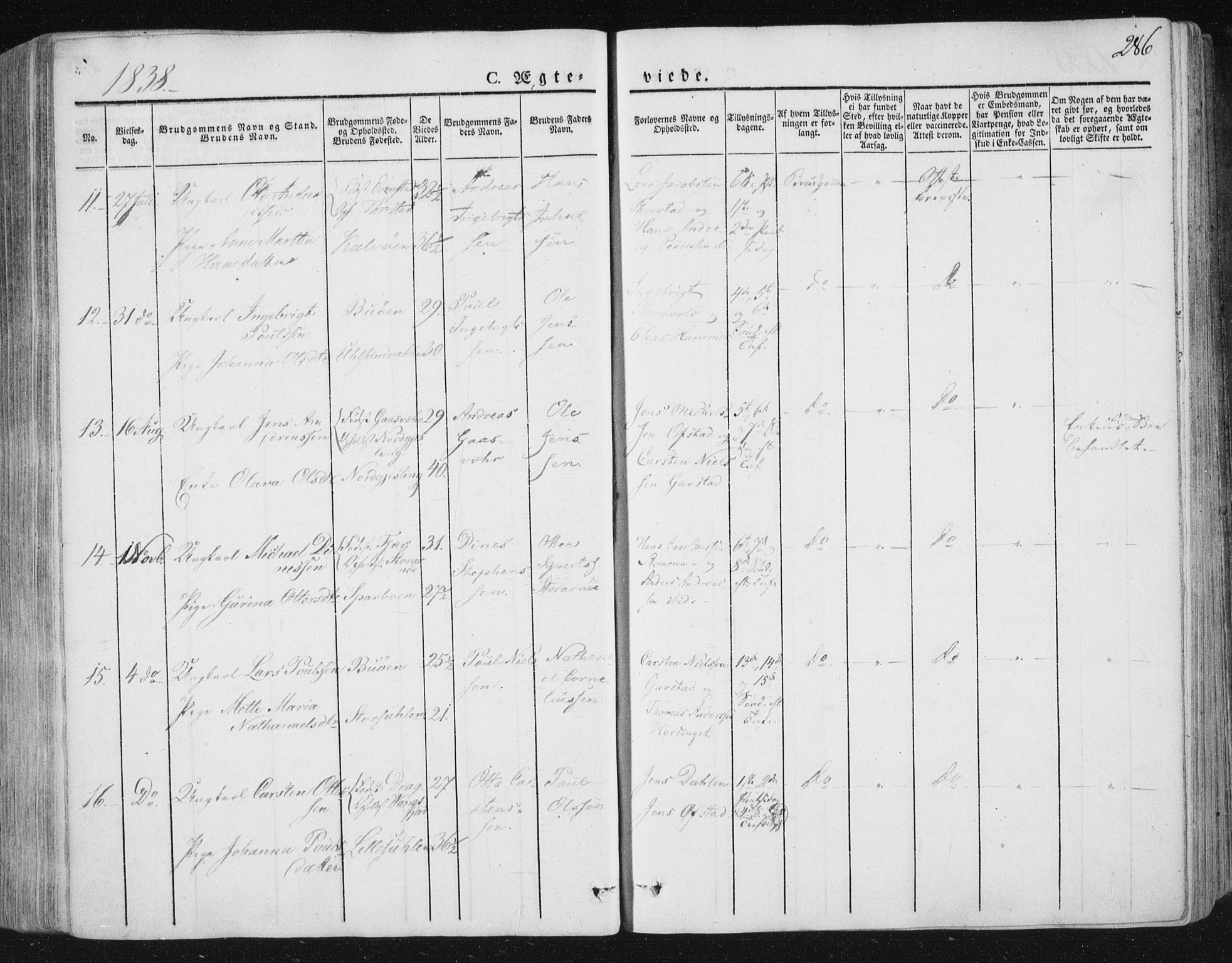 Ministerialprotokoller, klokkerbøker og fødselsregistre - Nord-Trøndelag, AV/SAT-A-1458/784/L0669: Parish register (official) no. 784A04, 1829-1859, p. 286