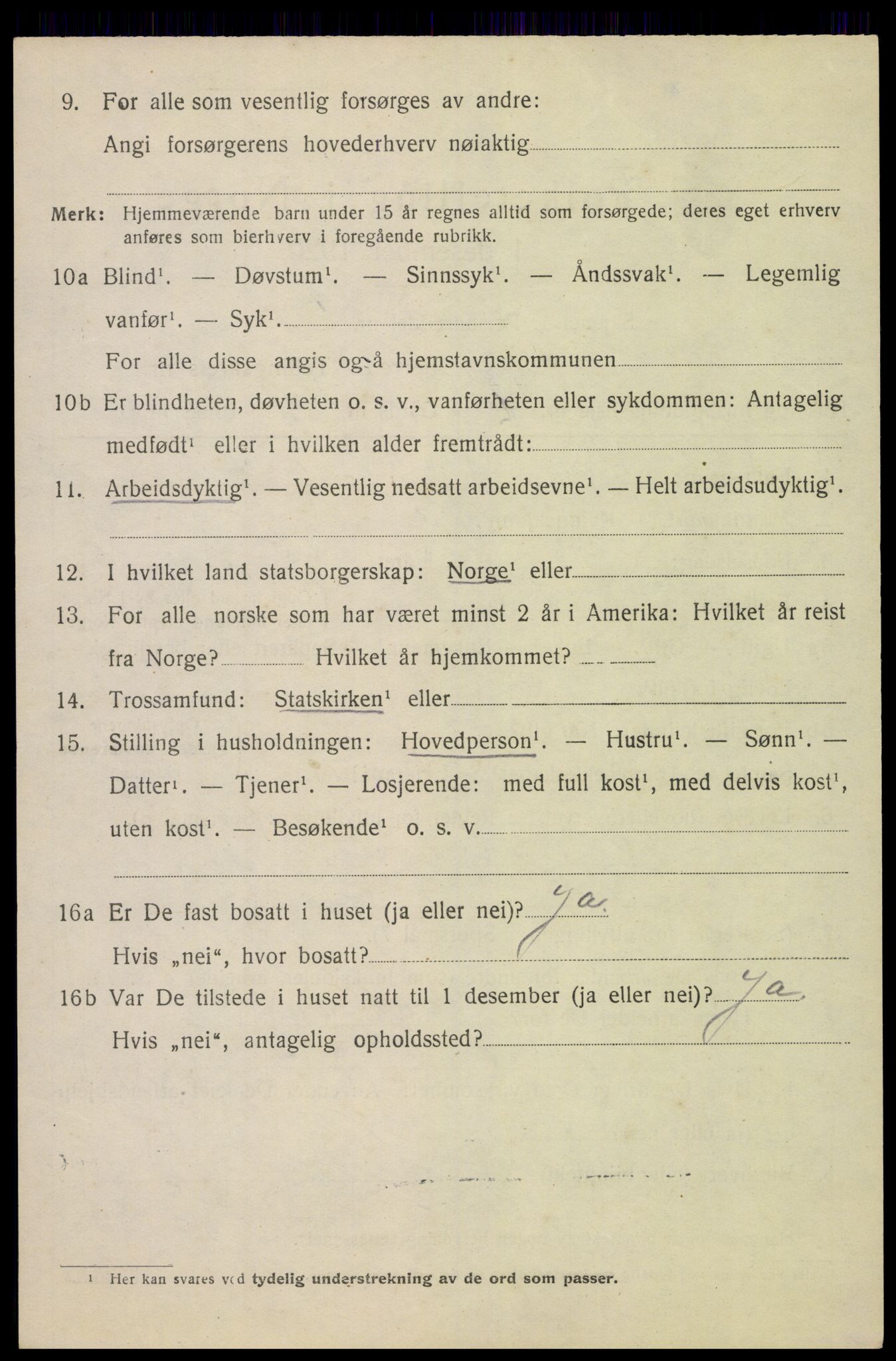 SAH, 1920 census for Gran, 1920, p. 3162