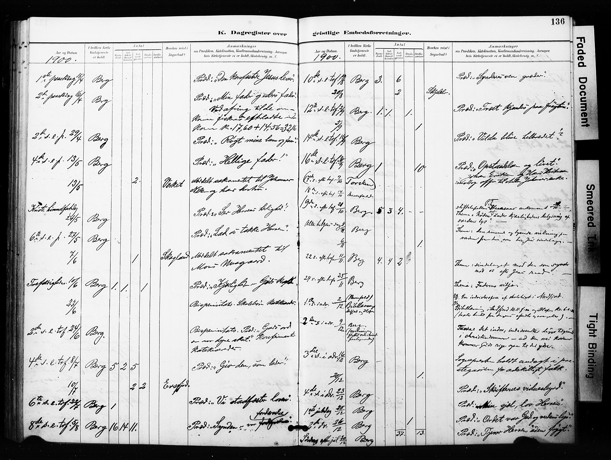 Berg sokneprestkontor, SATØ/S-1318/G/Ga/Gaa/L0005kirke: Parish register (official) no. 5, 1894-1905, p. 136