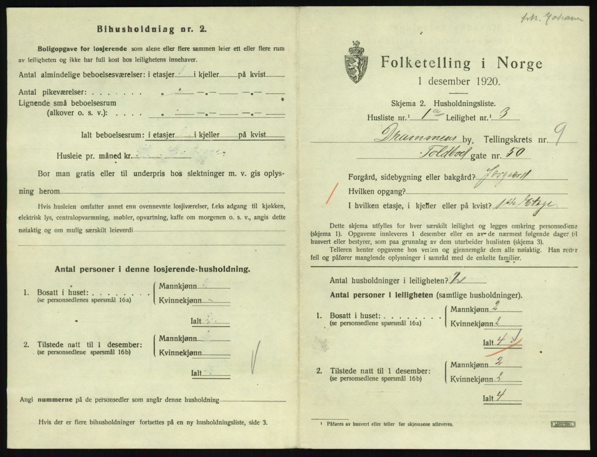 SAKO, 1920 census for Drammen, 1920, p. 15271