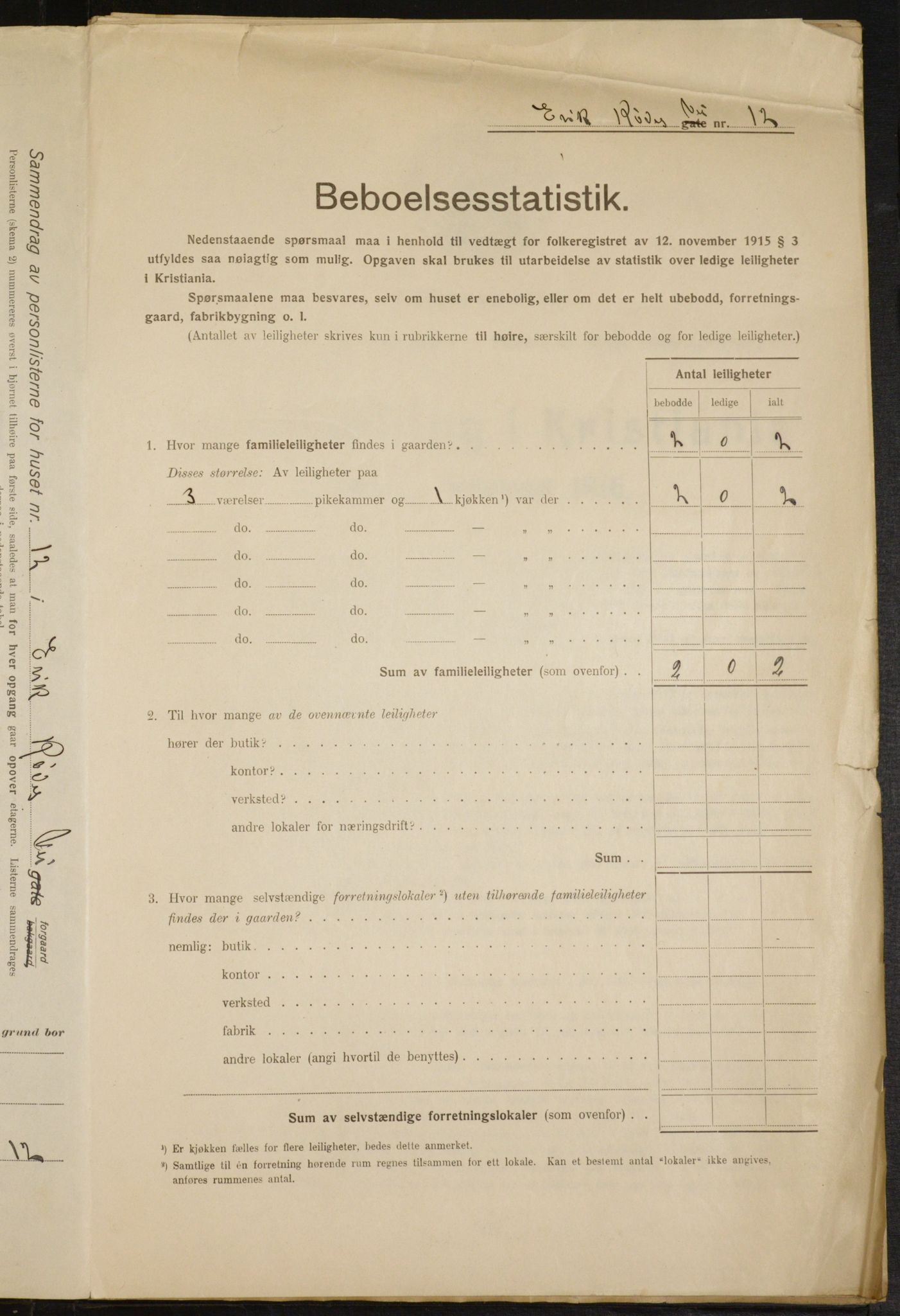 OBA, Municipal Census 1916 for Kristiania, 1916, p. 19778