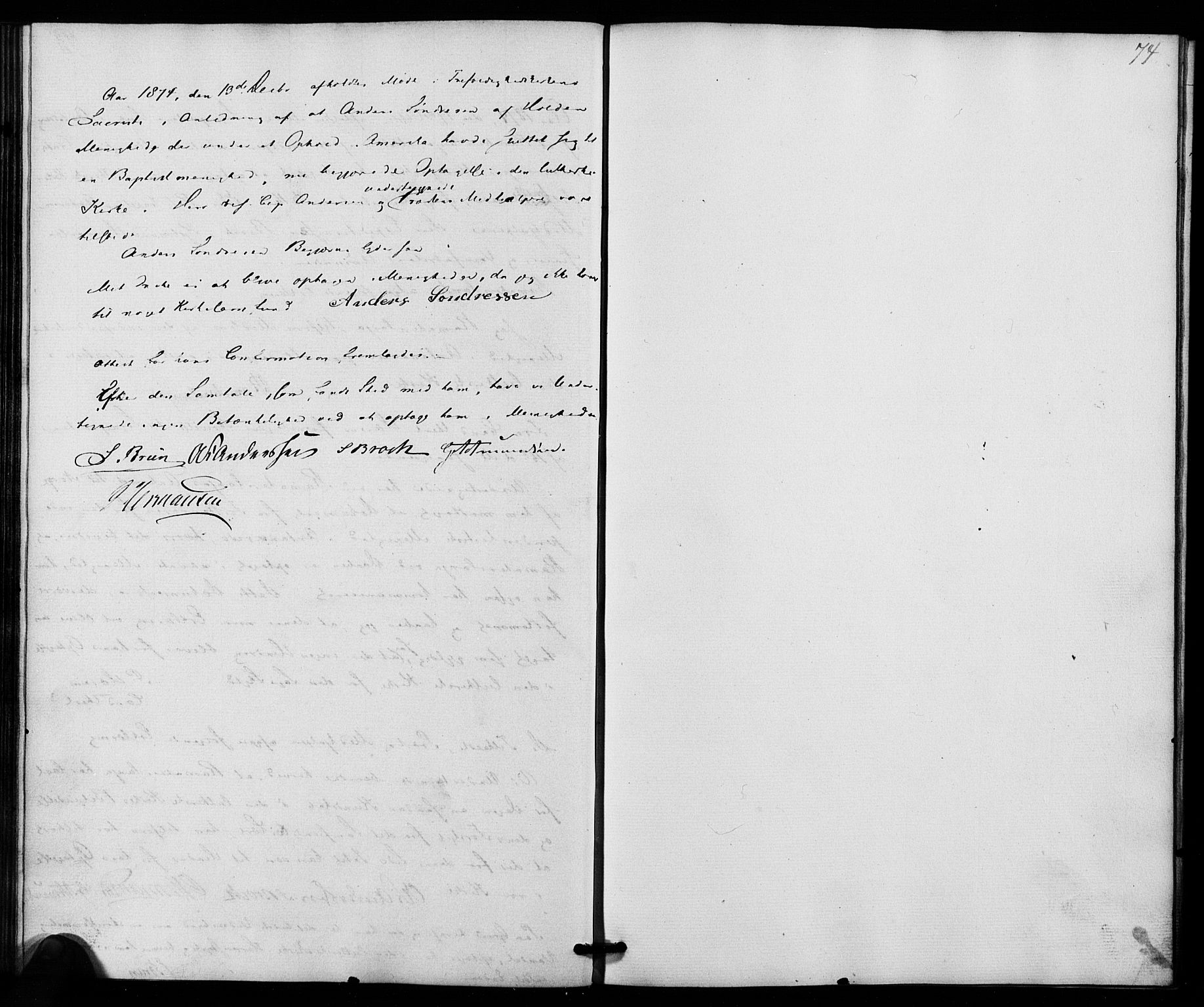 Trefoldighet prestekontor Kirkebøker, AV/SAO-A-10882/I/Ia/L0001: Diary records no. 1, 1858-1877, p. 74