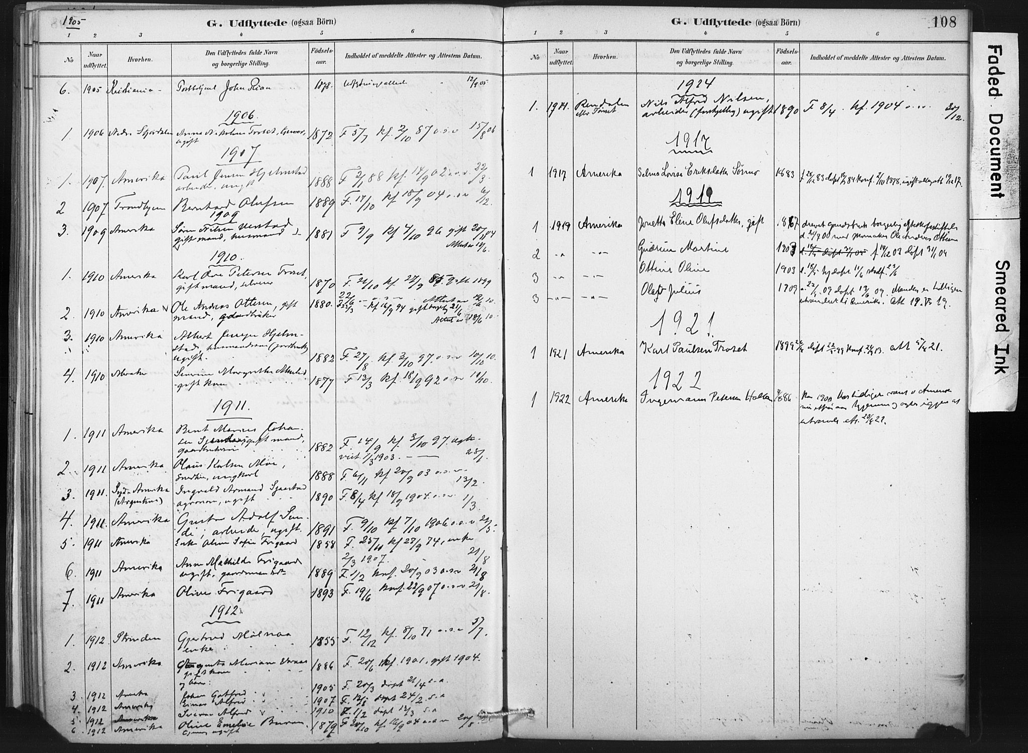 Ministerialprotokoller, klokkerbøker og fødselsregistre - Nord-Trøndelag, AV/SAT-A-1458/718/L0175: Parish register (official) no. 718A01, 1890-1923, p. 108