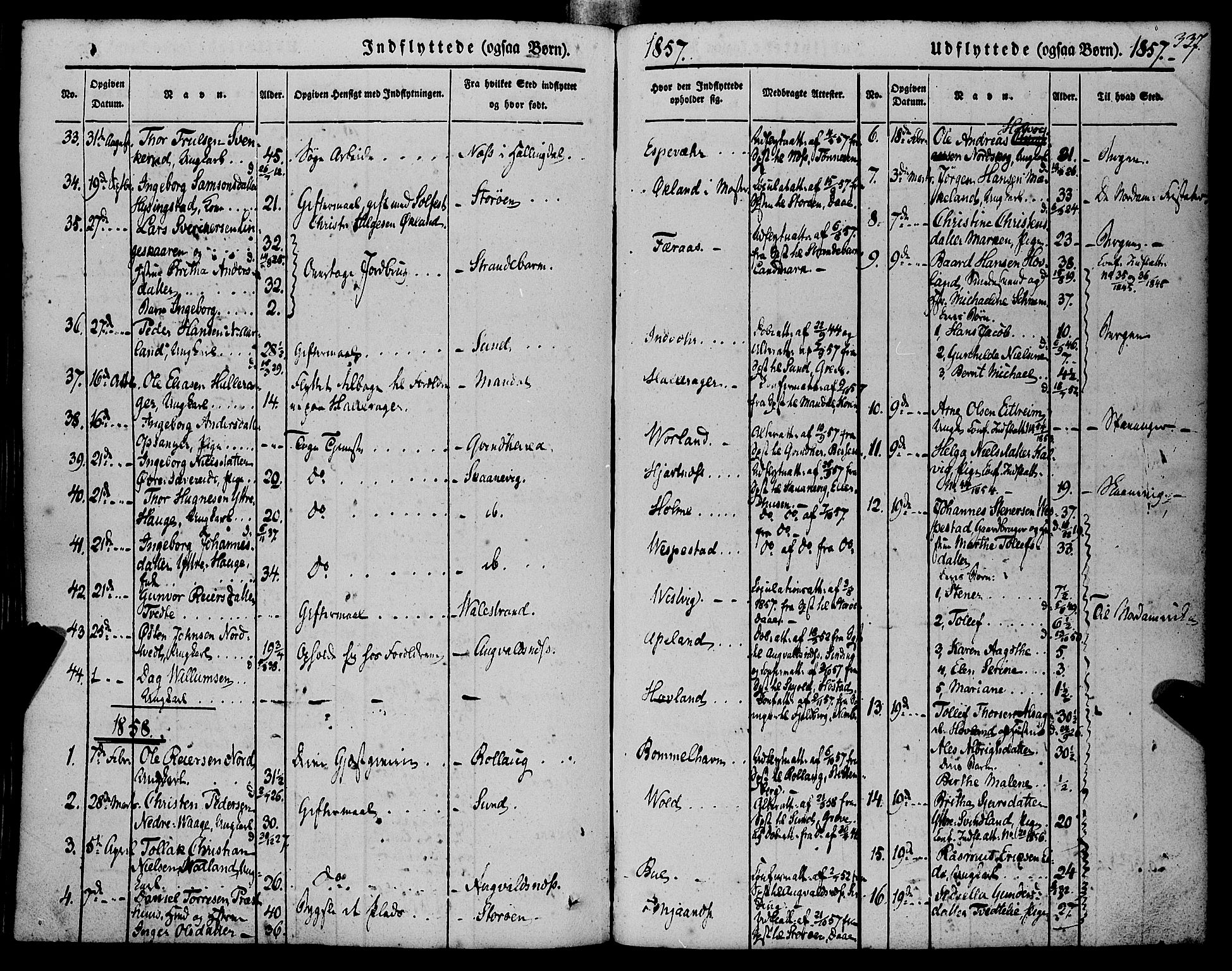 Finnås sokneprestembete, AV/SAB-A-99925/H/Ha/Haa/Haaa/L0007: Parish register (official) no. A 7, 1850-1862, p. 337