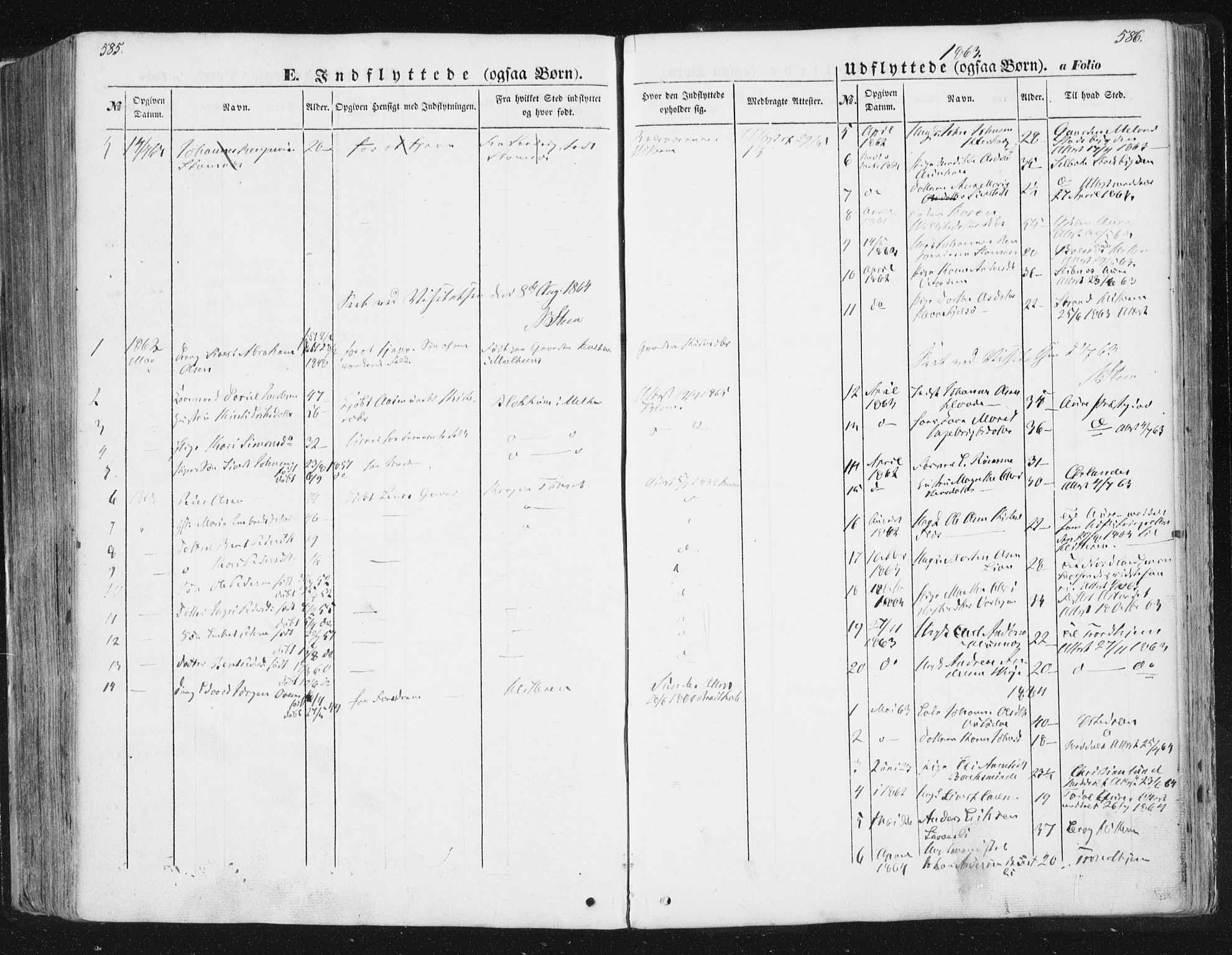 Ministerialprotokoller, klokkerbøker og fødselsregistre - Sør-Trøndelag, AV/SAT-A-1456/630/L0494: Parish register (official) no. 630A07, 1852-1868, p. 585-586