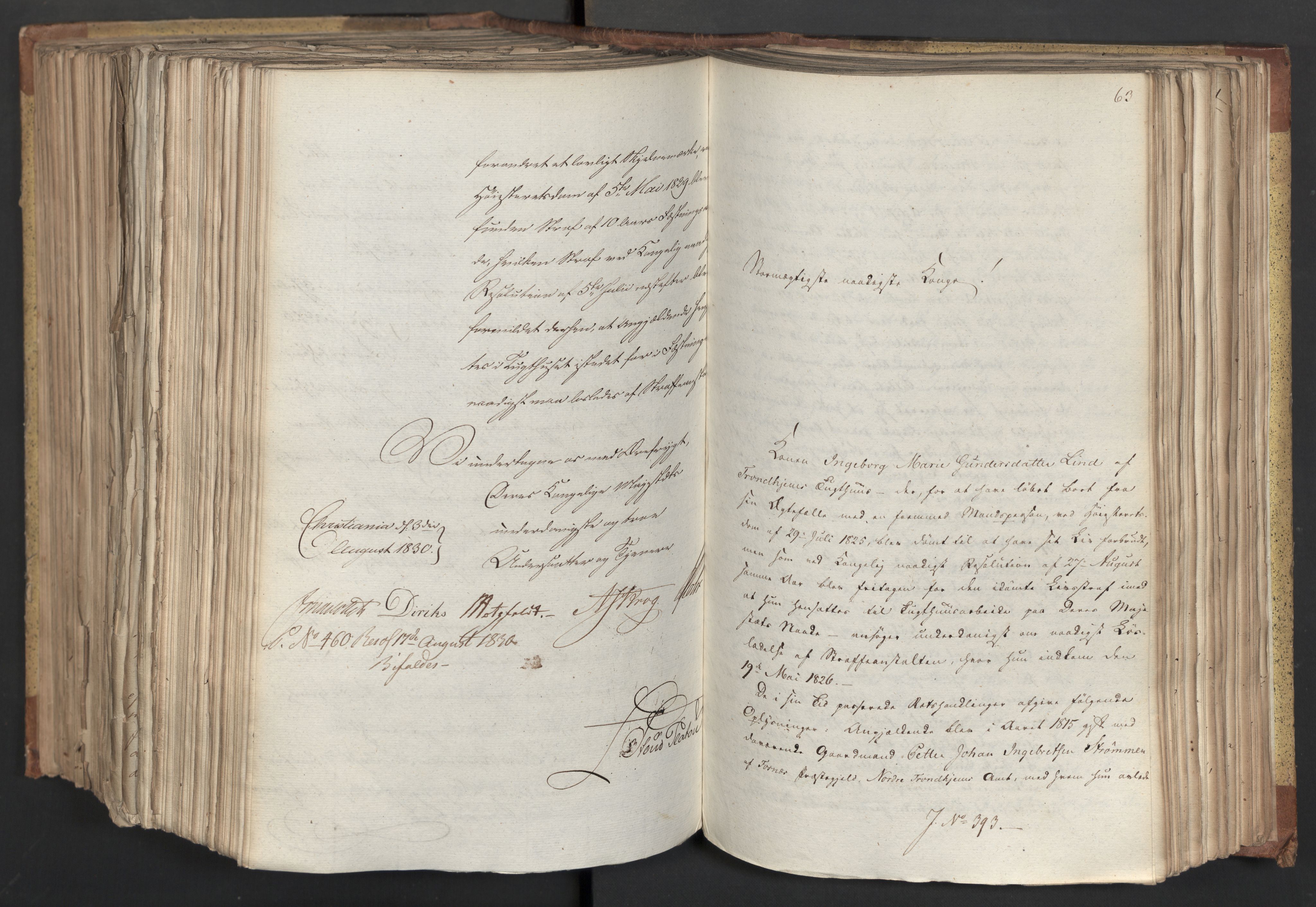 Statsrådsavdelingen i Stockholm, AV/RA-S-1003/D/Da/L0066: Regjeringsinnstillinger nr. 240-449, 1830, p. 628