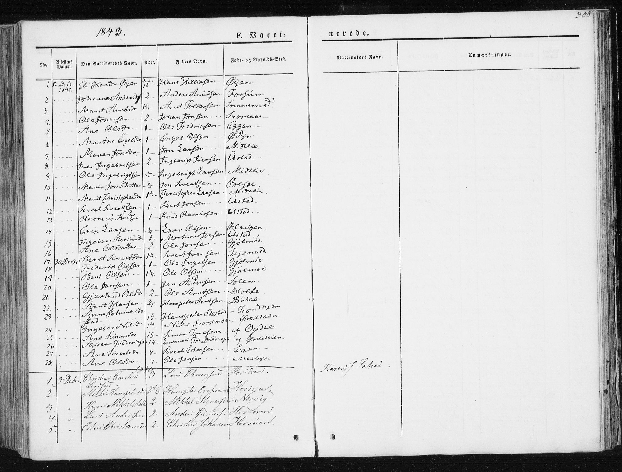 Ministerialprotokoller, klokkerbøker og fødselsregistre - Sør-Trøndelag, SAT/A-1456/668/L0805: Parish register (official) no. 668A05, 1840-1853, p. 308