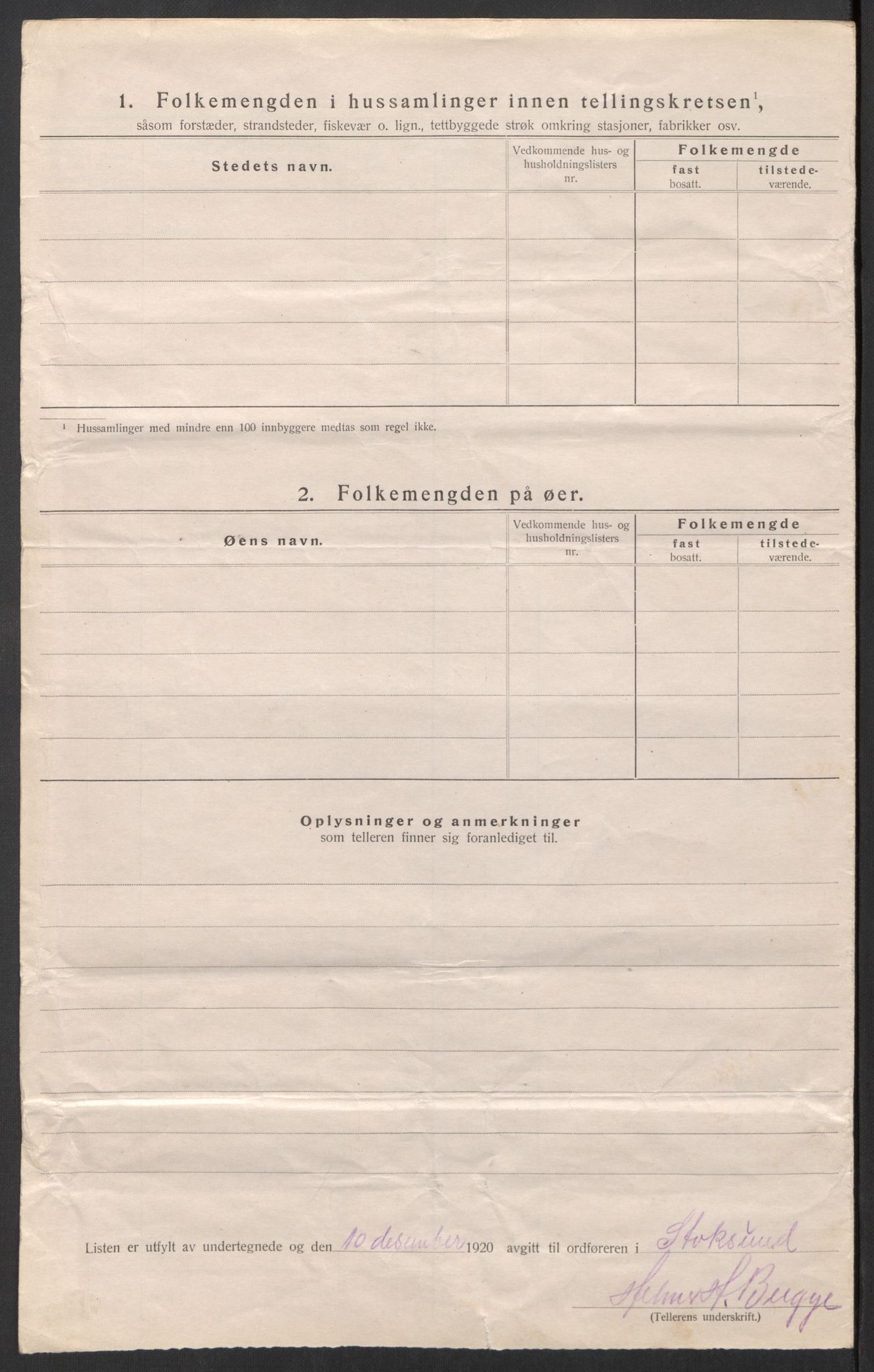 SAT, 1920 census for Stoksund, 1920, p. 19