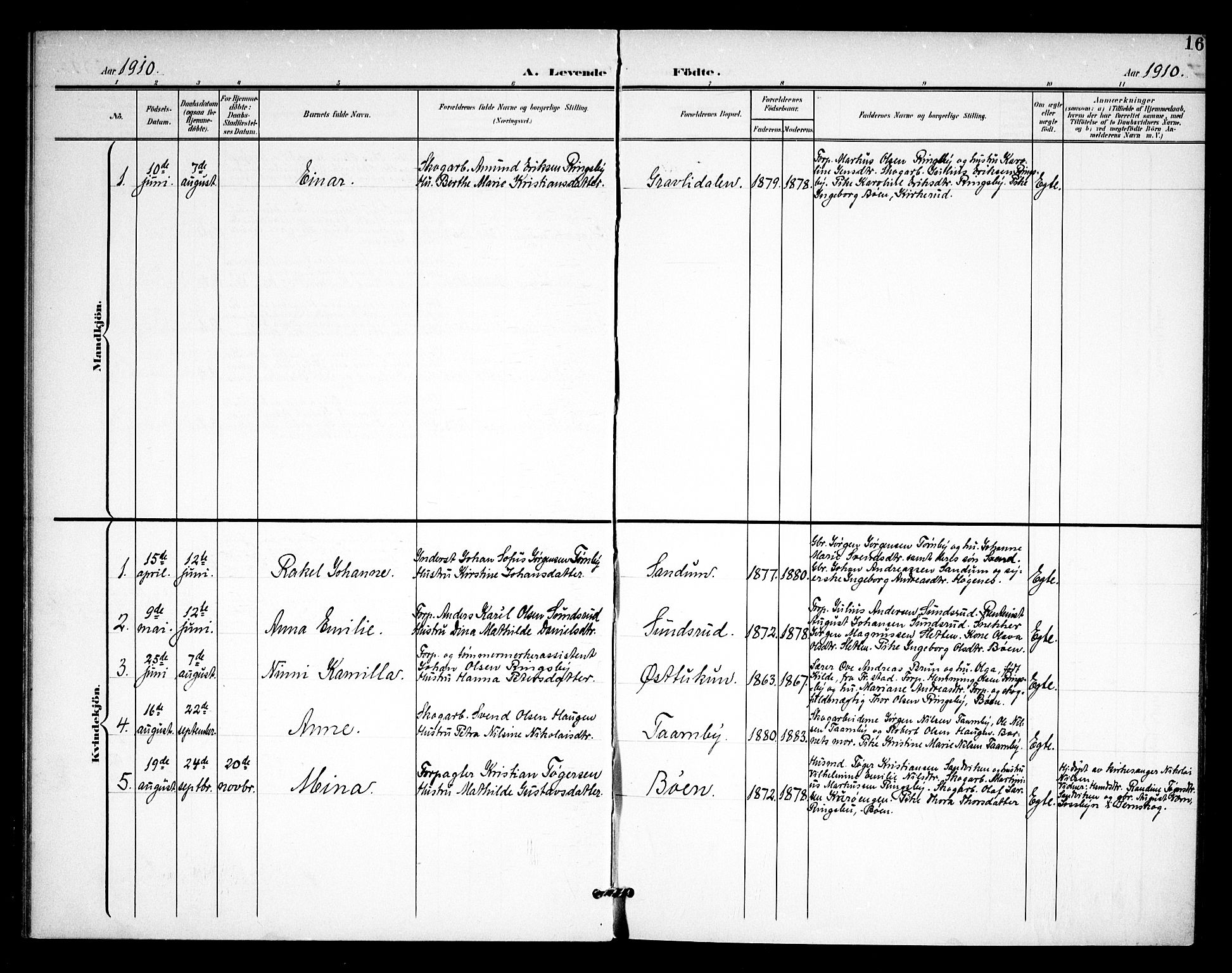 Rødenes prestekontor Kirkebøker, SAO/A-2005/F/Fb/L0003: Parish register (official) no. II 3, 1901-1910, p. 16