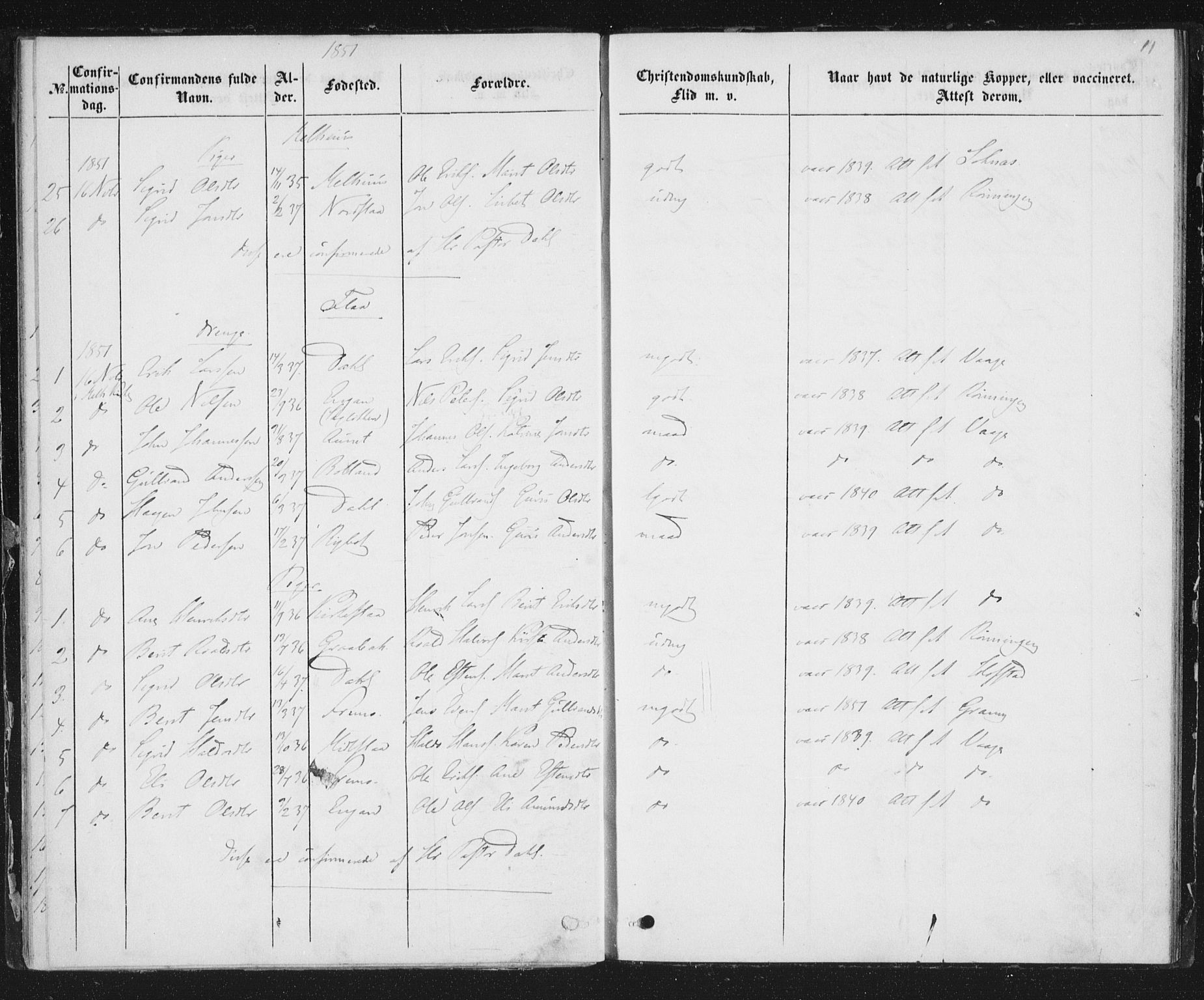 Ministerialprotokoller, klokkerbøker og fødselsregistre - Sør-Trøndelag, SAT/A-1456/691/L1075: Parish register (official) no. 691A07, 1850-1852, p. 14