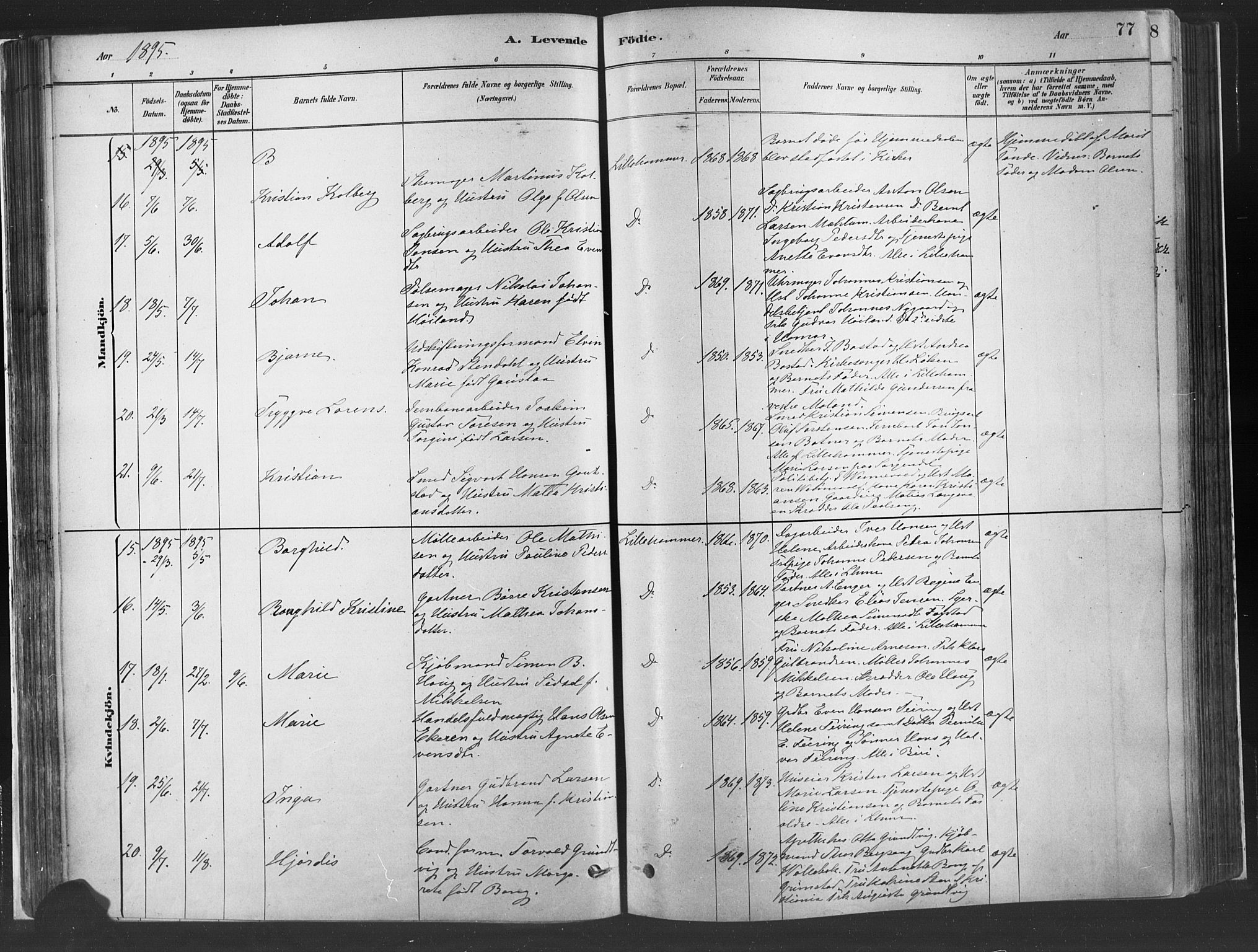 Fåberg prestekontor, AV/SAH-PREST-086/H/Ha/Haa/L0010: Parish register (official) no. 10, 1879-1900, p. 77