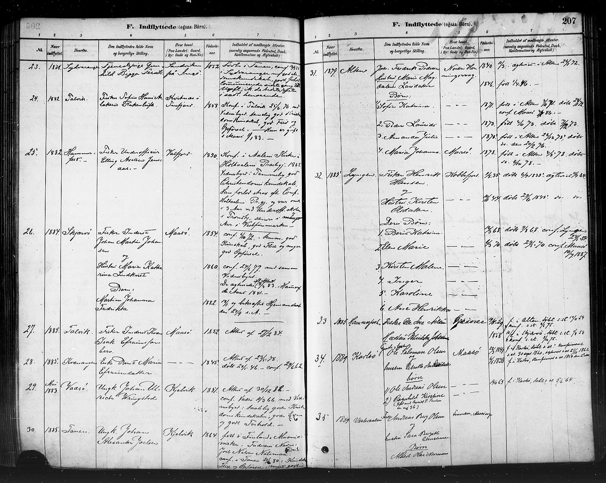 Måsøy sokneprestkontor, SATØ/S-1348/H/Ha/L0004kirke: Parish register (official) no. 4, 1878-1891, p. 207