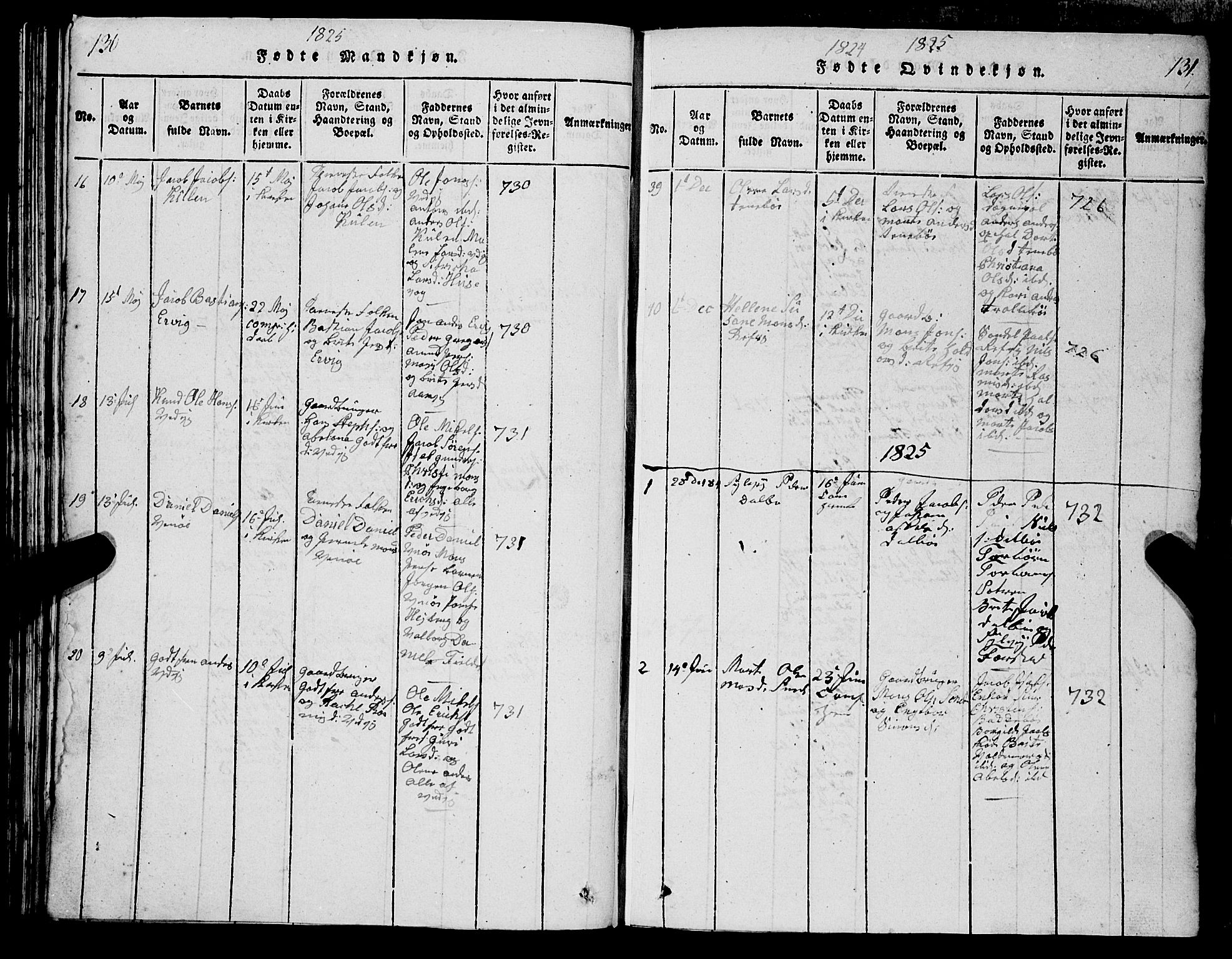 Selje sokneprestembete, AV/SAB-A-99938/H/Ha/Hab/Haba: Parish register (copy) no. A 1, 1816-1828, p. 130-131