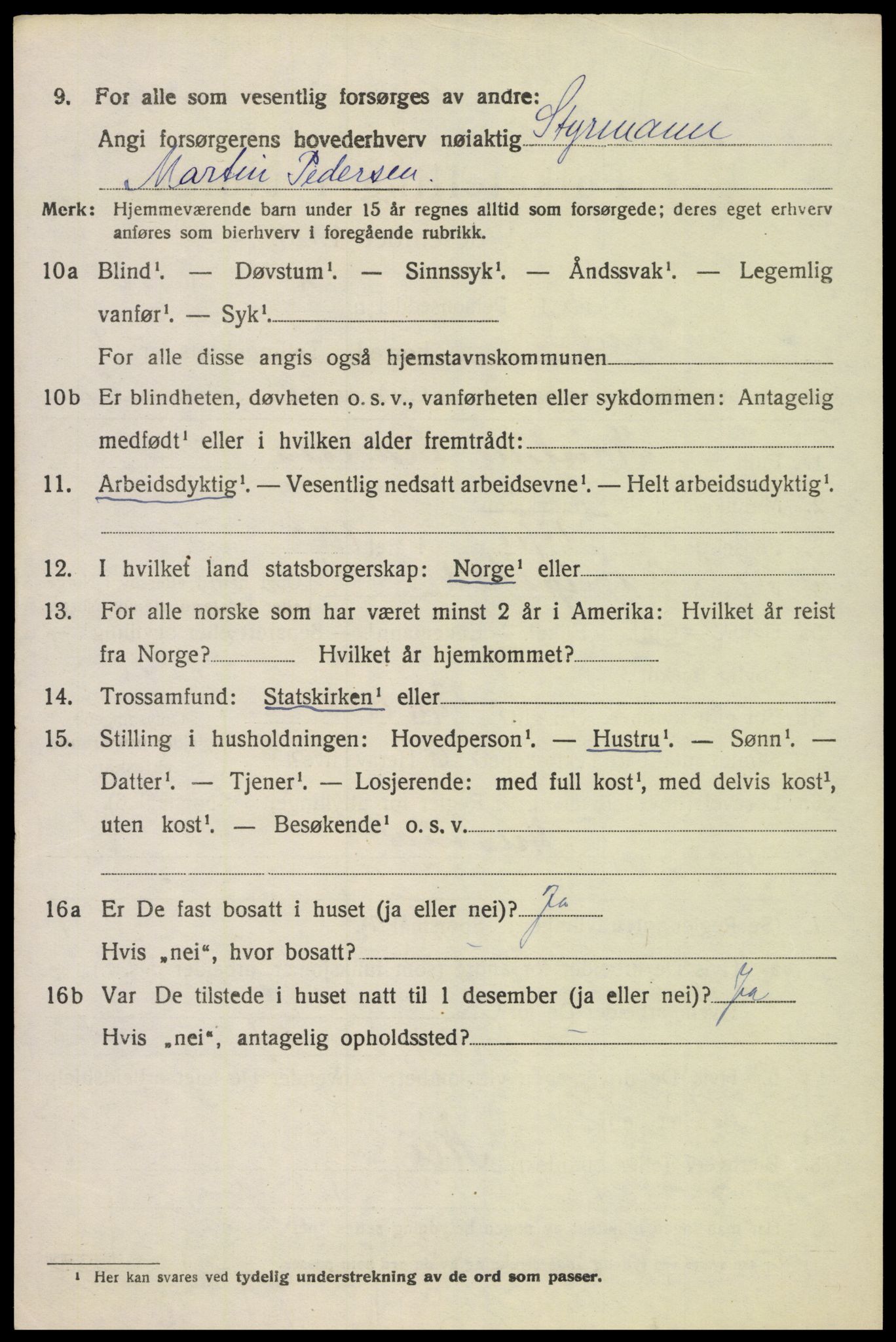 SAK, 1920 census for Søgne, 1920, p. 2782