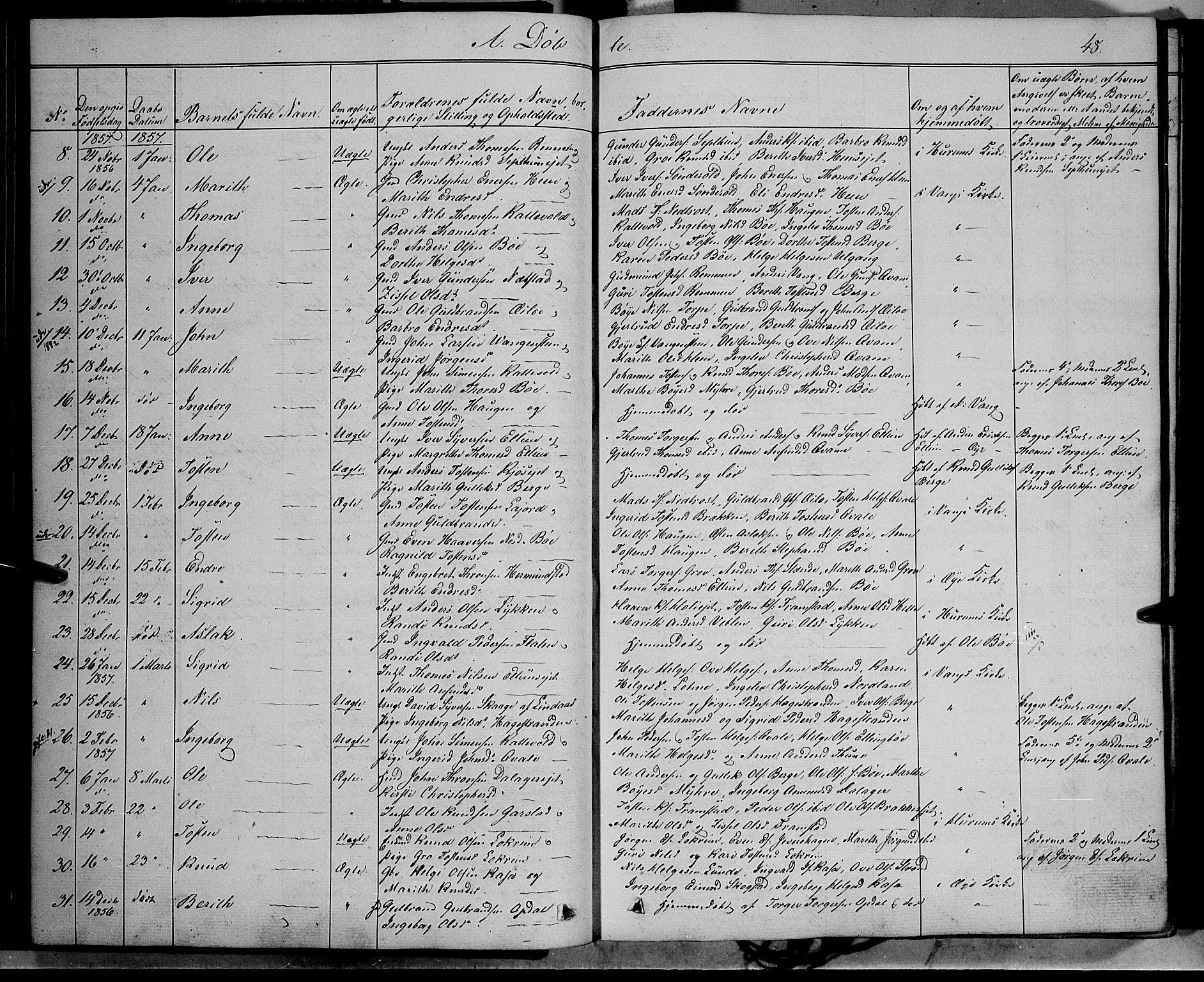 Vang prestekontor, Valdres, SAH/PREST-140/H/Ha/L0006: Parish register (official) no. 6, 1846-1864, p. 48