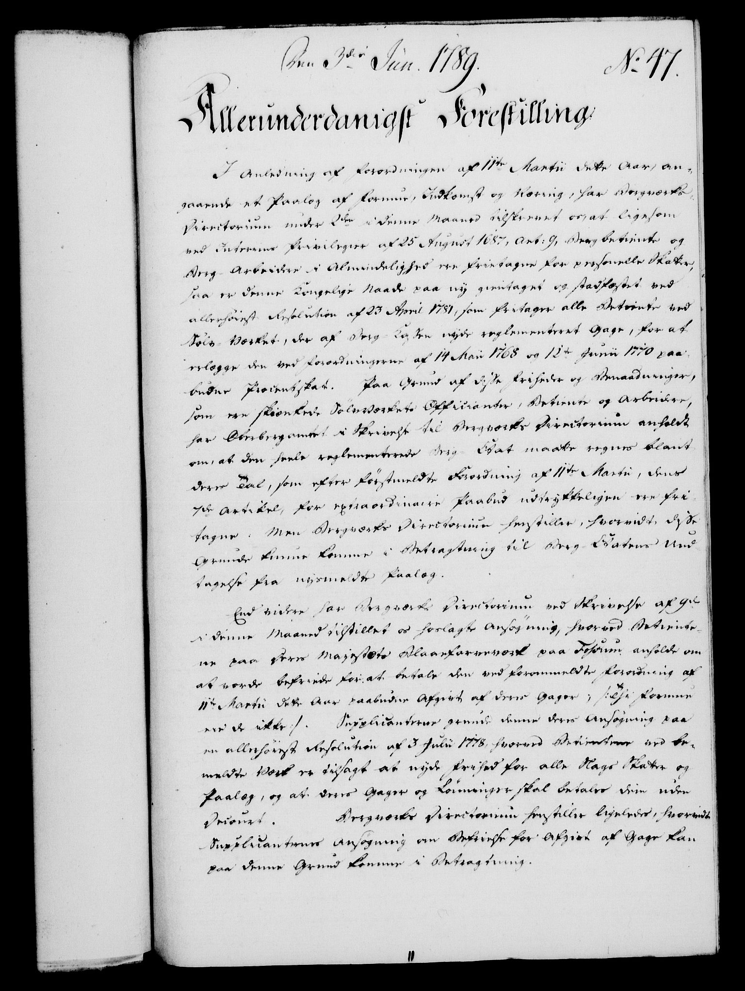 Rentekammeret, Kammerkanselliet, AV/RA-EA-3111/G/Gf/Gfa/L0071: Norsk relasjons- og resolusjonsprotokoll (merket RK 52.71), 1789, p. 310