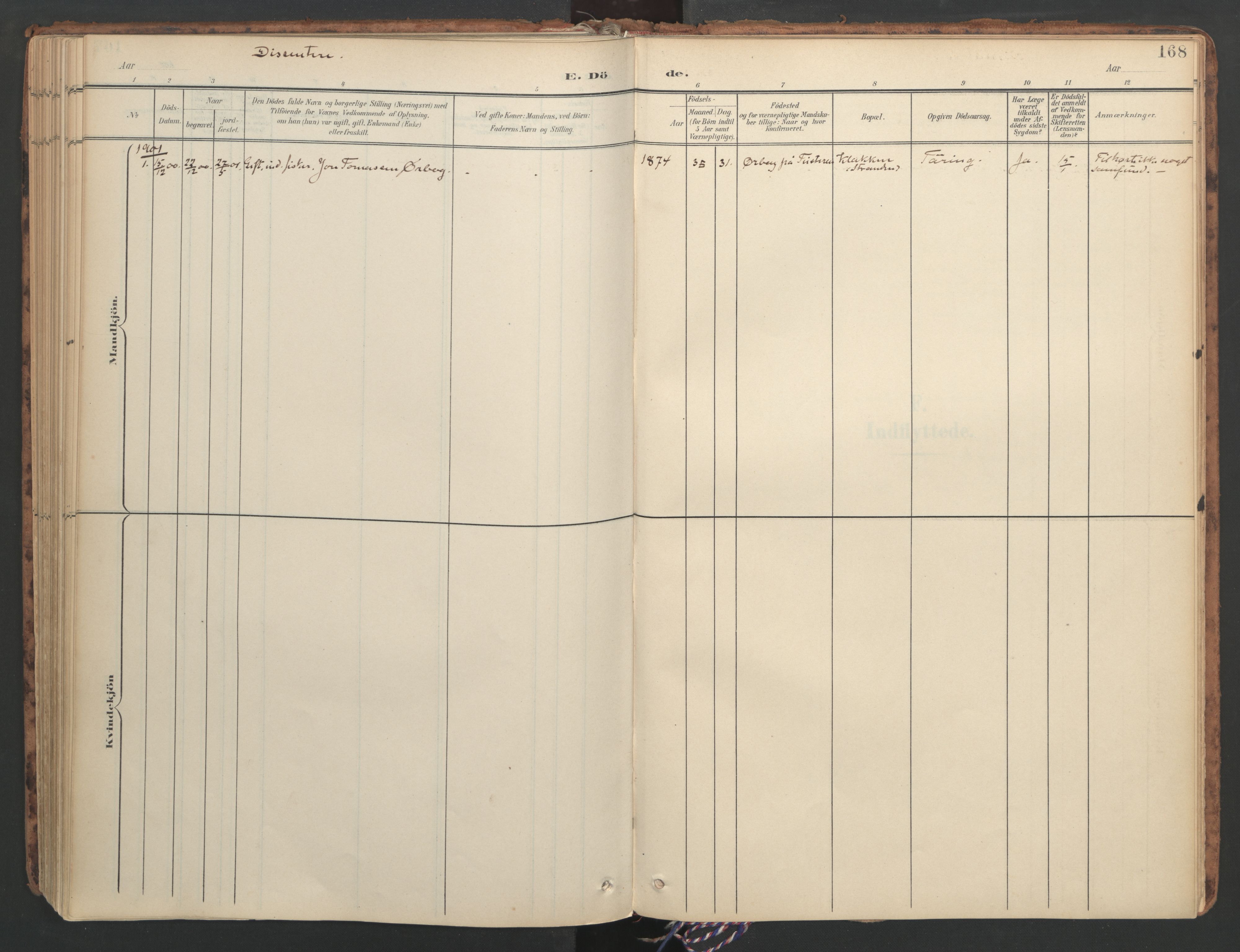 Ministerialprotokoller, klokkerbøker og fødselsregistre - Møre og Romsdal, AV/SAT-A-1454/582/L0948: Parish register (official) no. 582A02, 1901-1922, p. 168