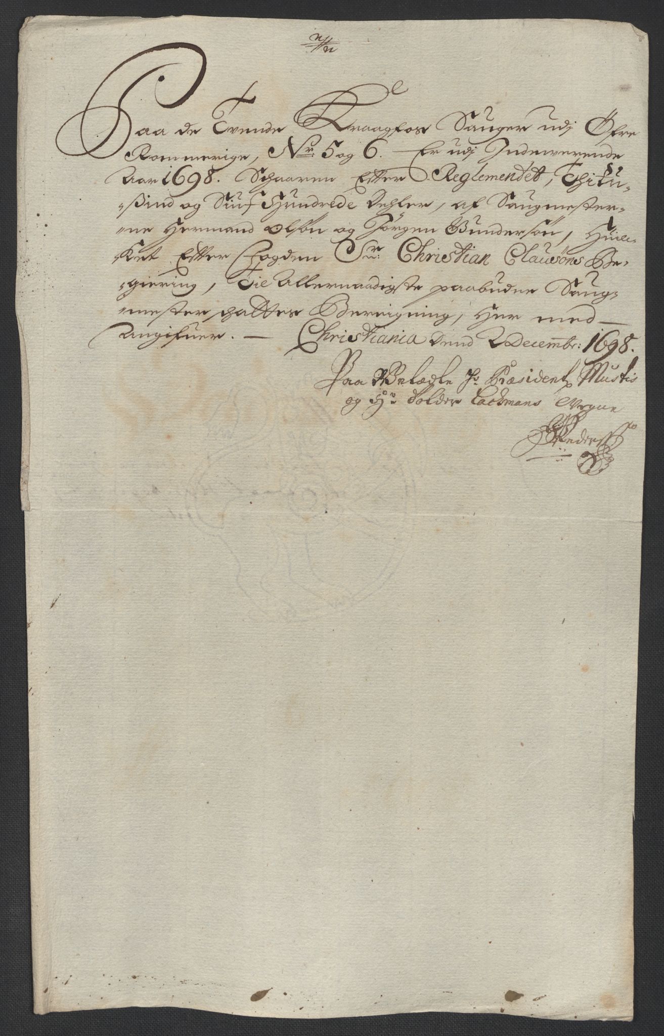Rentekammeret inntil 1814, Reviderte regnskaper, Fogderegnskap, RA/EA-4092/R12/L0710: Fogderegnskap Øvre Romerike, 1698, p. 259