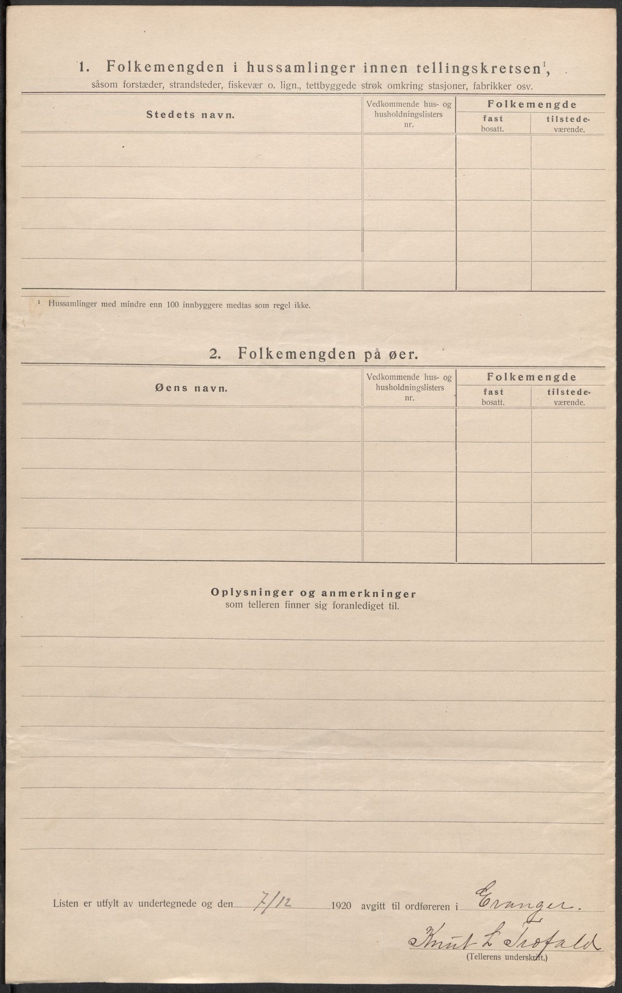 SAB, 1920 census for Evanger, 1920, p. 29