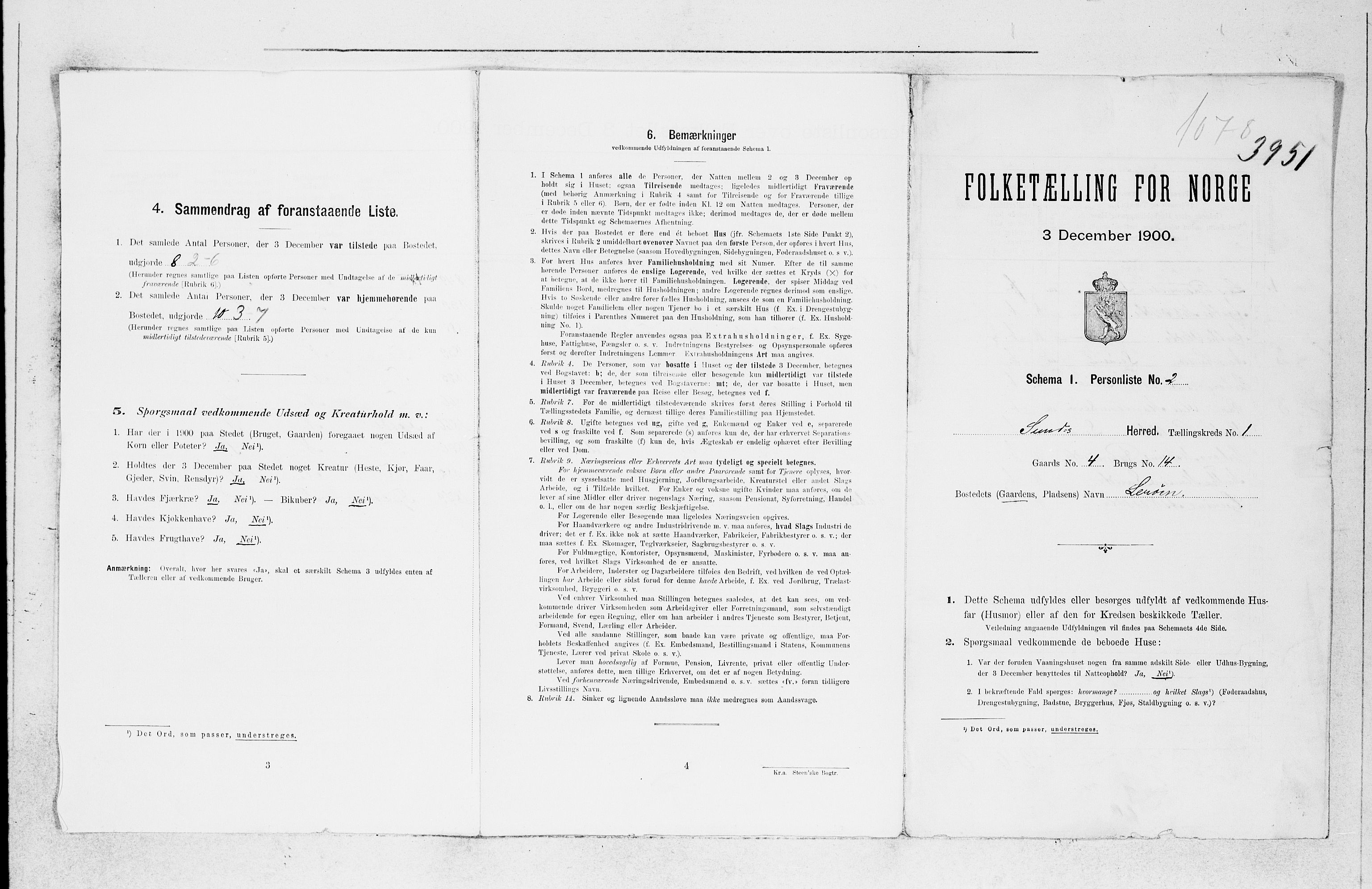 SAB, 1900 census for Sund, 1900, p. 16