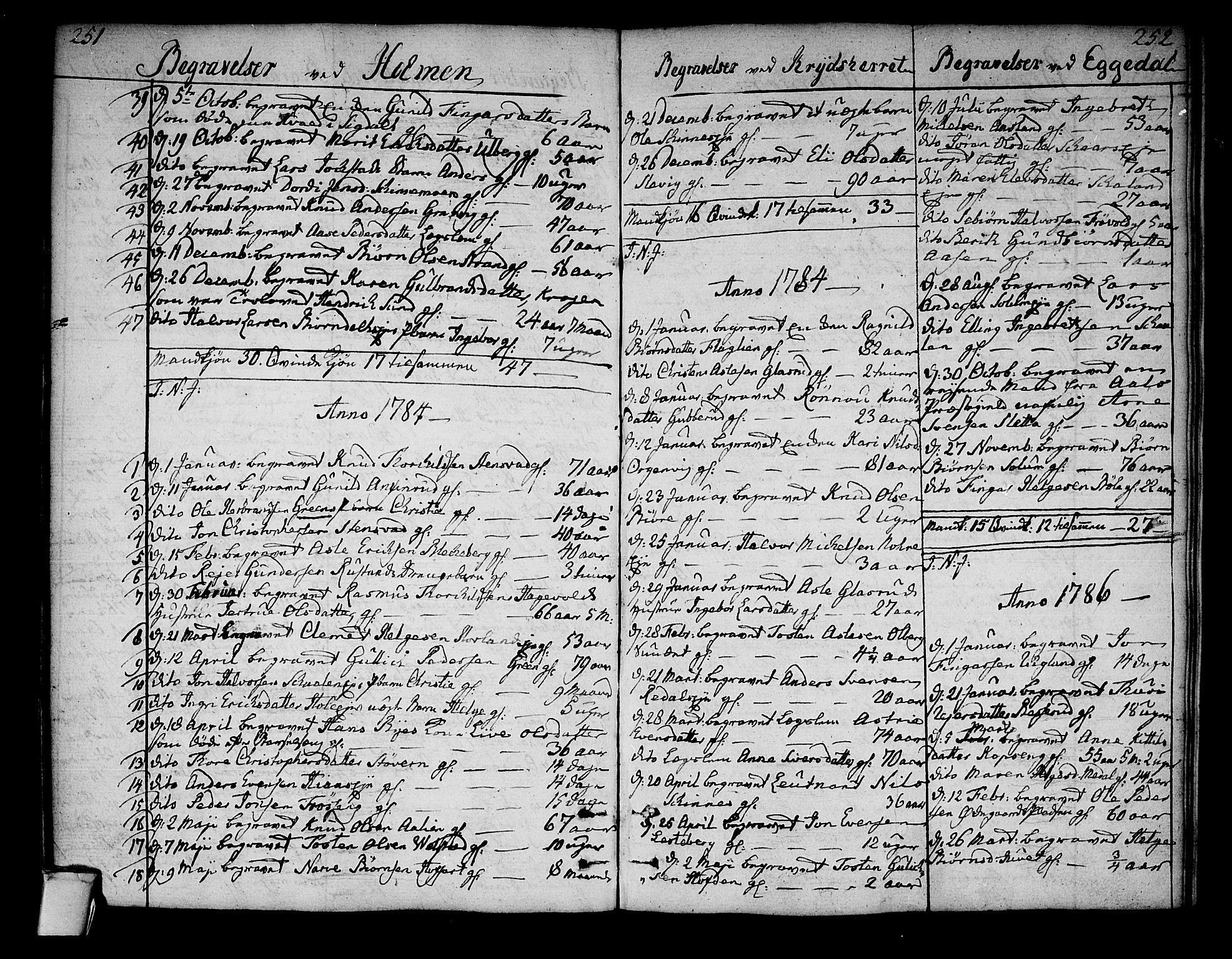Sigdal kirkebøker, AV/SAKO-A-245/F/Fa/L0002: Parish register (official) no. I 2, 1778-1792, p. 251-252