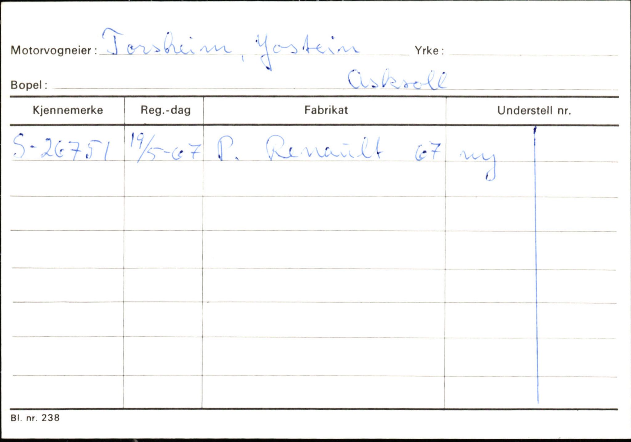 Statens vegvesen, Sogn og Fjordane vegkontor, AV/SAB-A-5301/4/F/L0132: Eigarregister Askvoll A-Å. Balestrand A-Å, 1945-1975, p. 1362