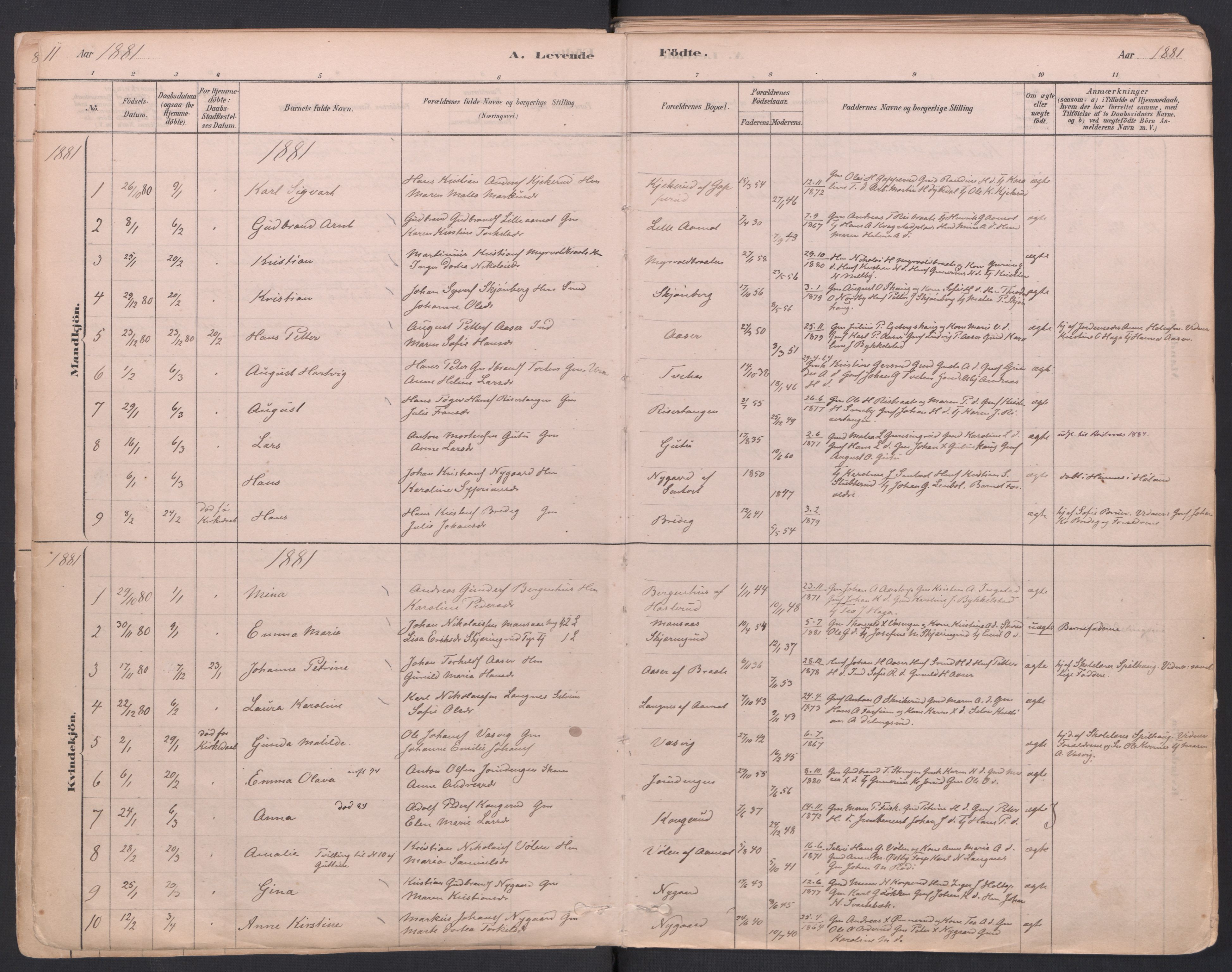 Trøgstad prestekontor Kirkebøker, AV/SAO-A-10925/F/Fa/L0010: Parish register (official) no. I 10, 1878-1898, p. 11