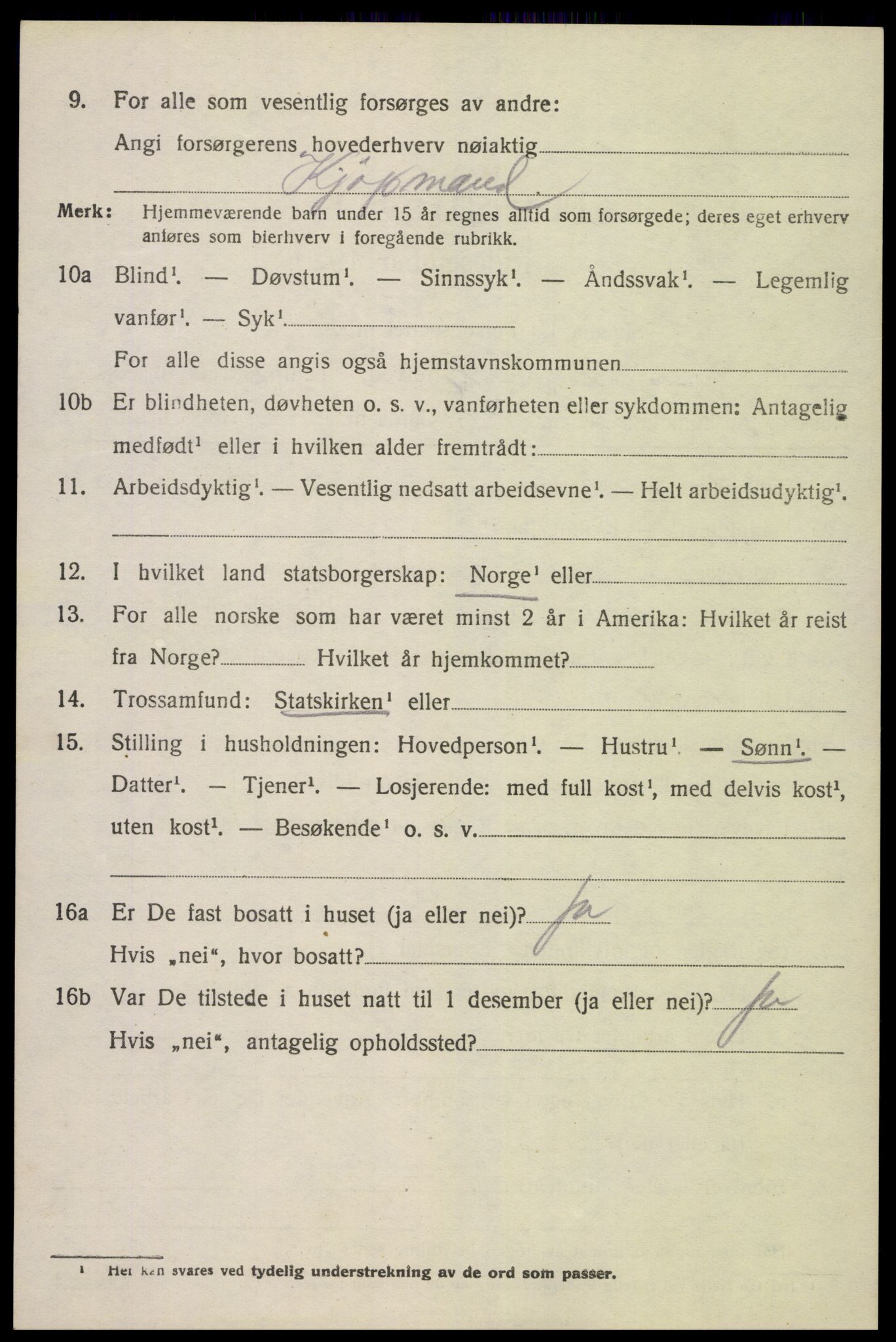 SAK, 1920 census for Øyestad, 1920, p. 6933