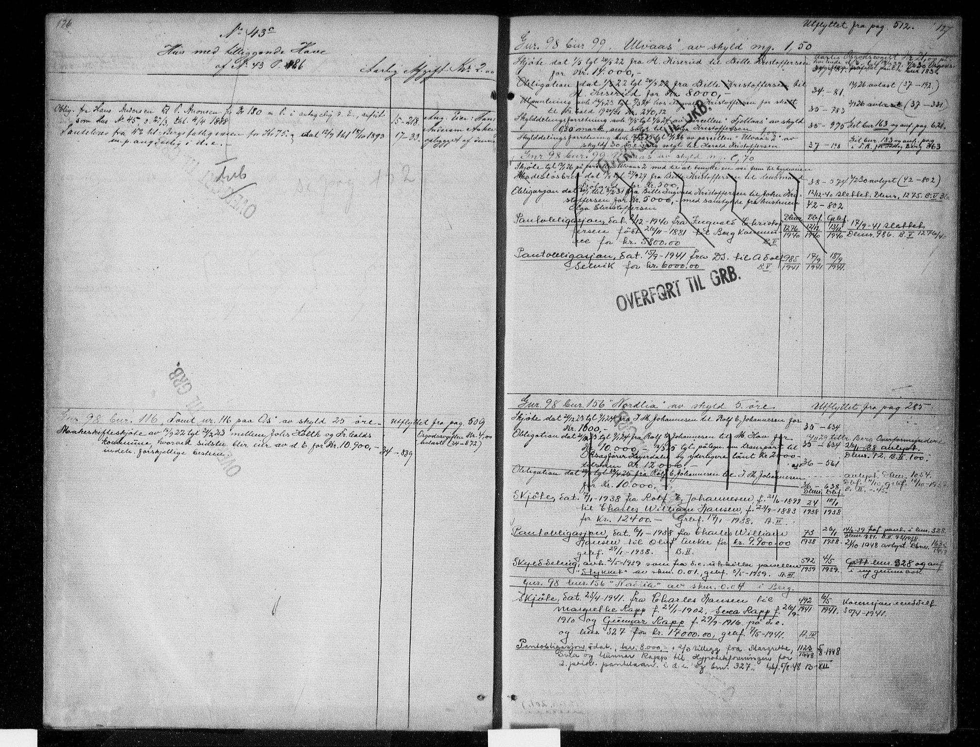 Idd og Marker sorenskriveri, SAO/A-10283/G/Ga/Gac/L0005a: Mortgage register no. II 5a, 1811-1953, p. 126-127
