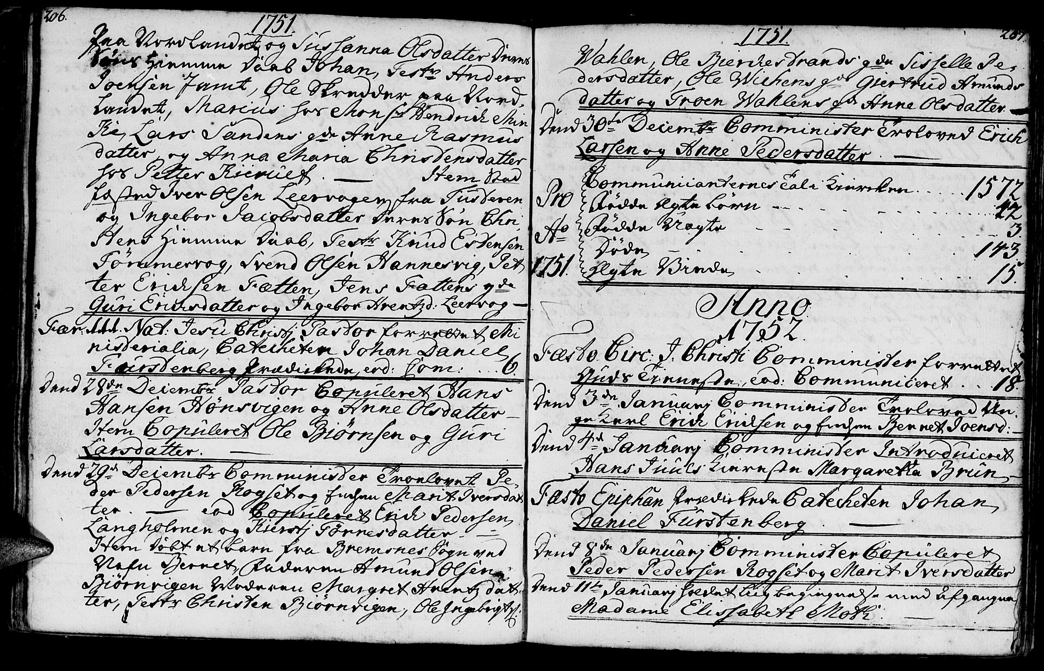 Ministerialprotokoller, klokkerbøker og fødselsregistre - Møre og Romsdal, SAT/A-1454/572/L0839: Parish register (official) no. 572A02, 1739-1754, p. 206-207