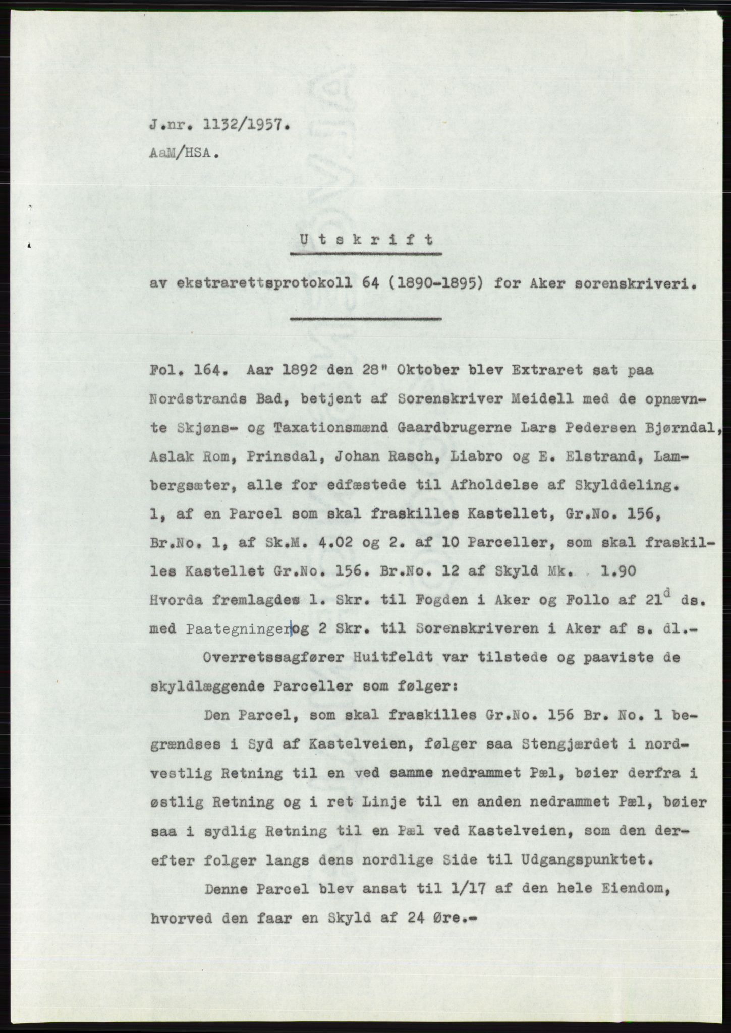 Statsarkivet i Oslo, SAO/A-10621/Z/Zd/L0007: Avskrifter, j.nr 804-1436/1957, 1957, p. 268