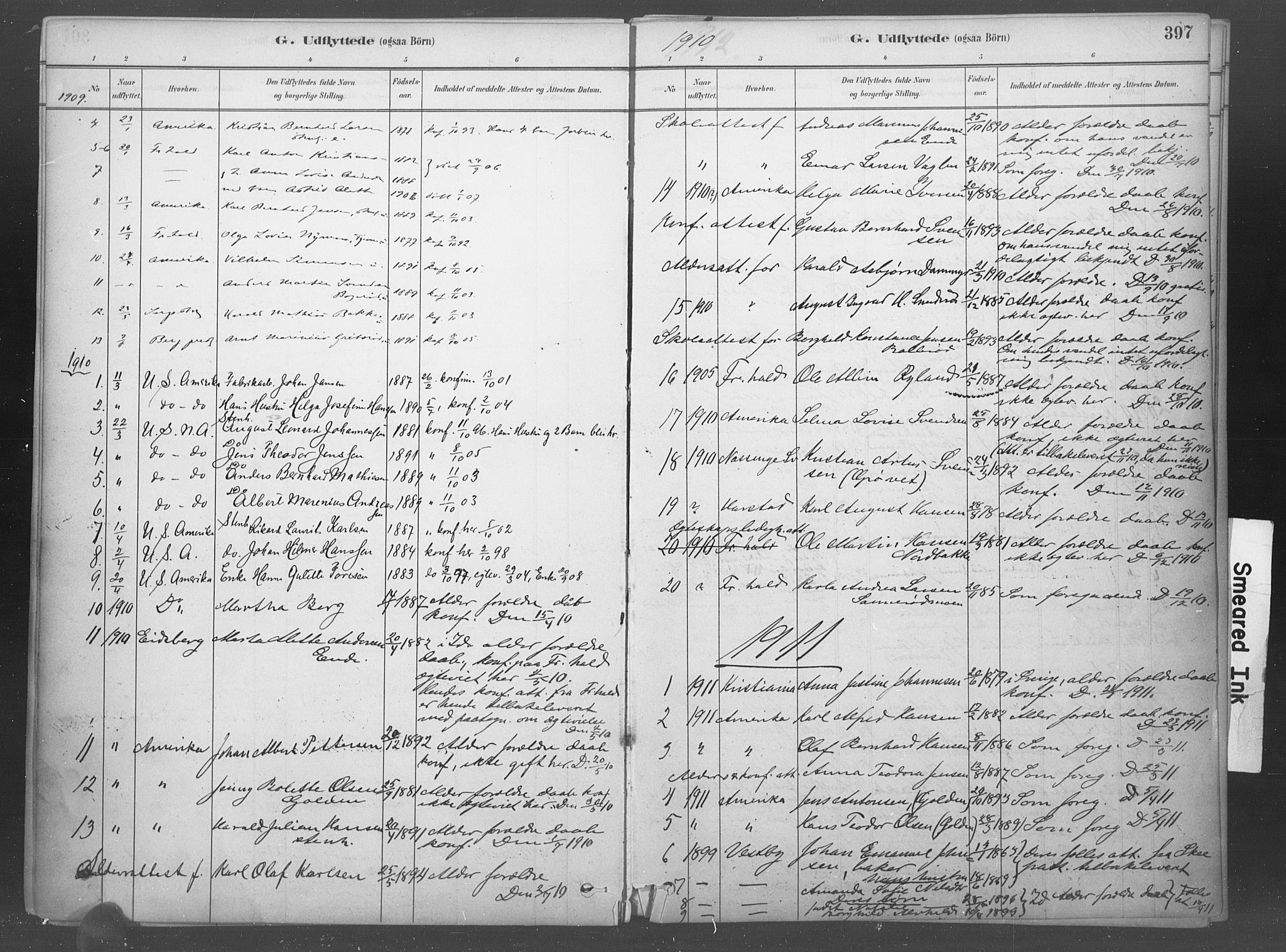 Idd prestekontor Kirkebøker, SAO/A-10911/F/Fb/L0002: Parish register (official) no. II 2, 1882-1923, p. 397